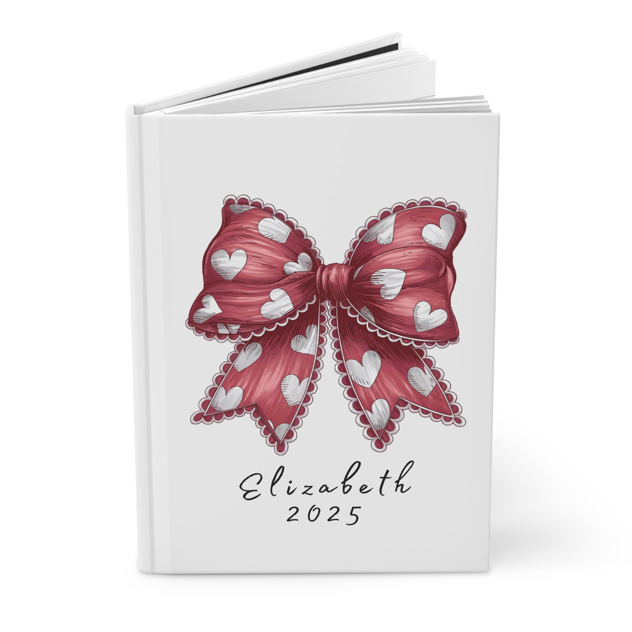 Personalized Coquette Bow Heart Journal