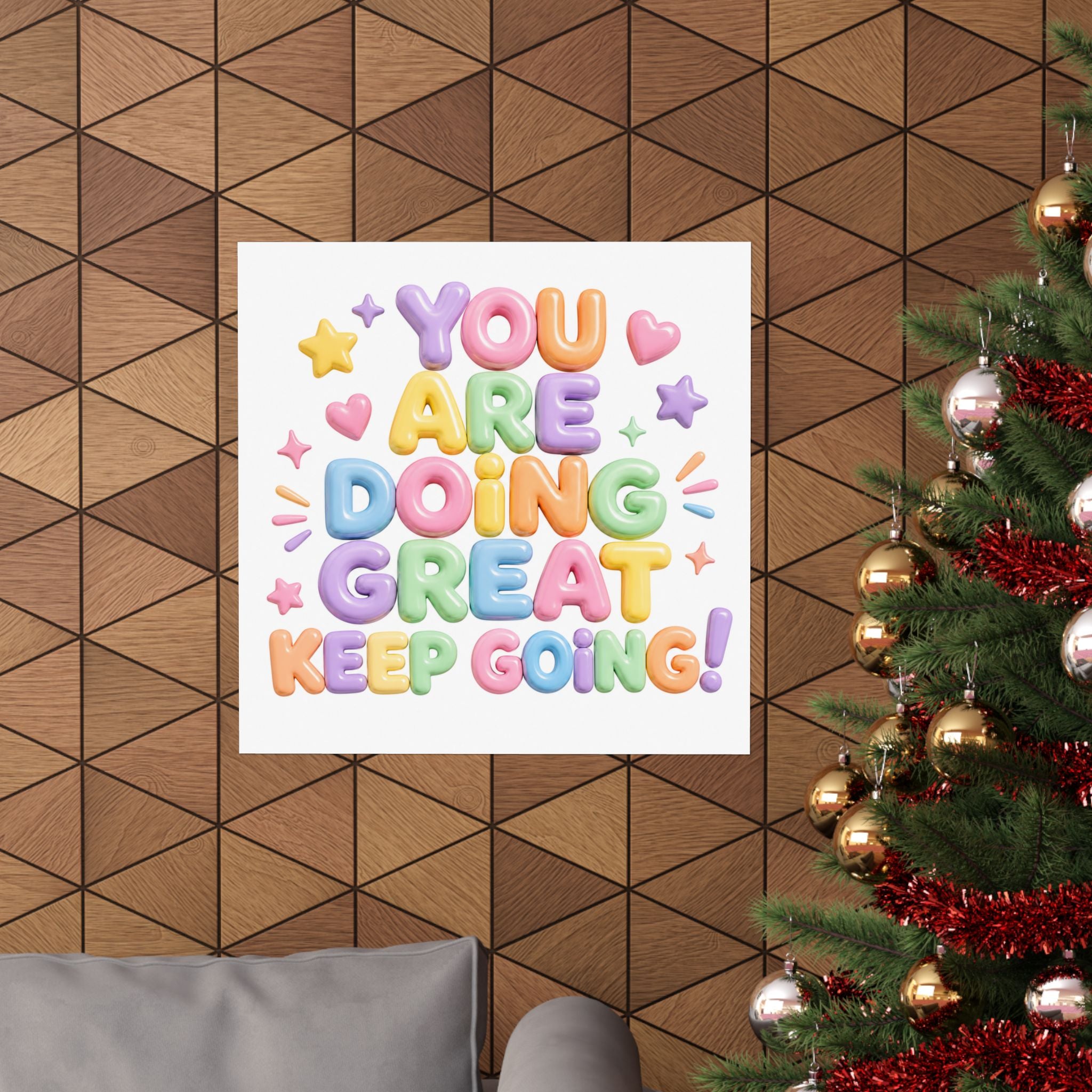 You Are Doing Great Keep Going Poster | Motivational Pastel Typography