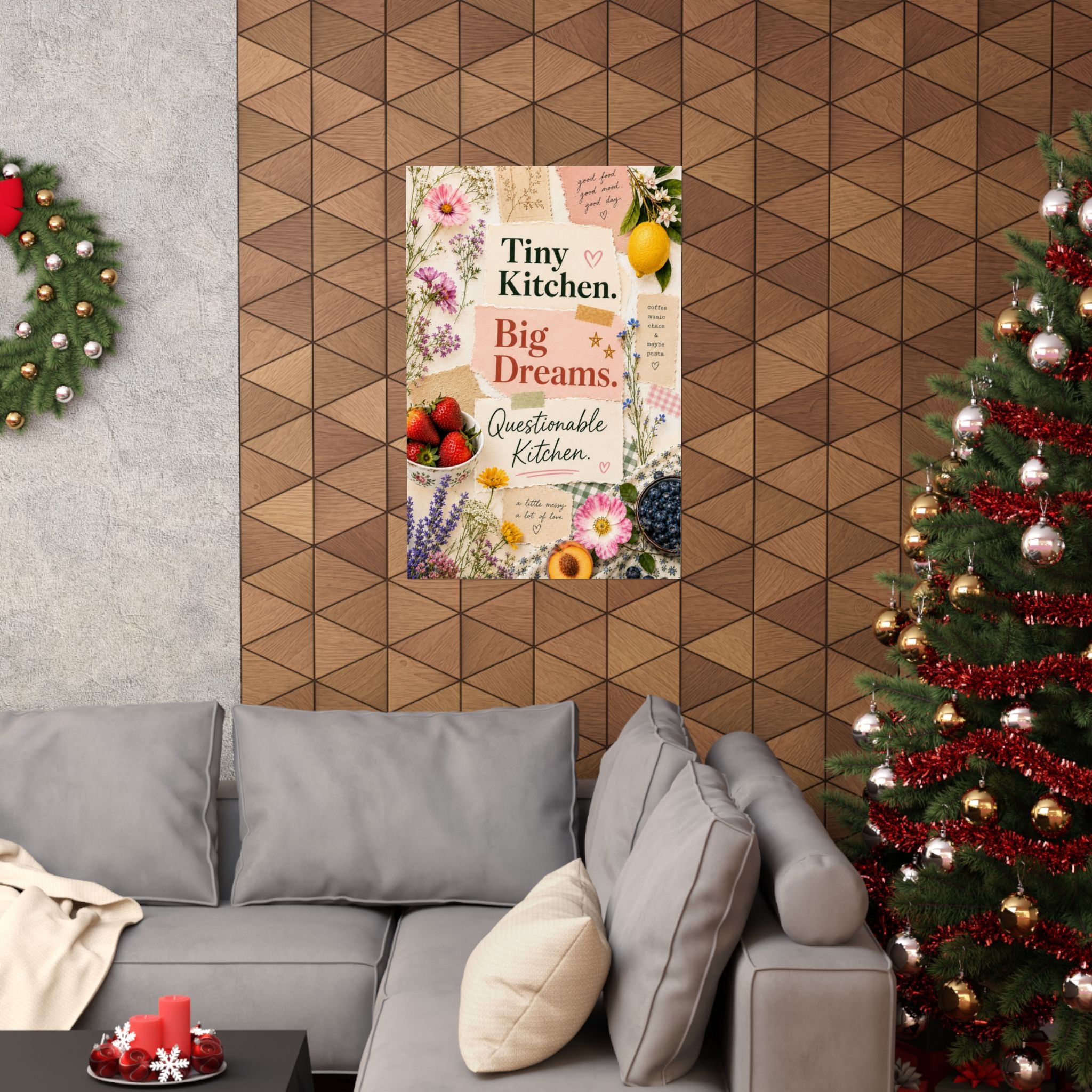 Tiny Kitchen Big Dreams Poster | Matte Vertical Poster, Kitchen Wall Art