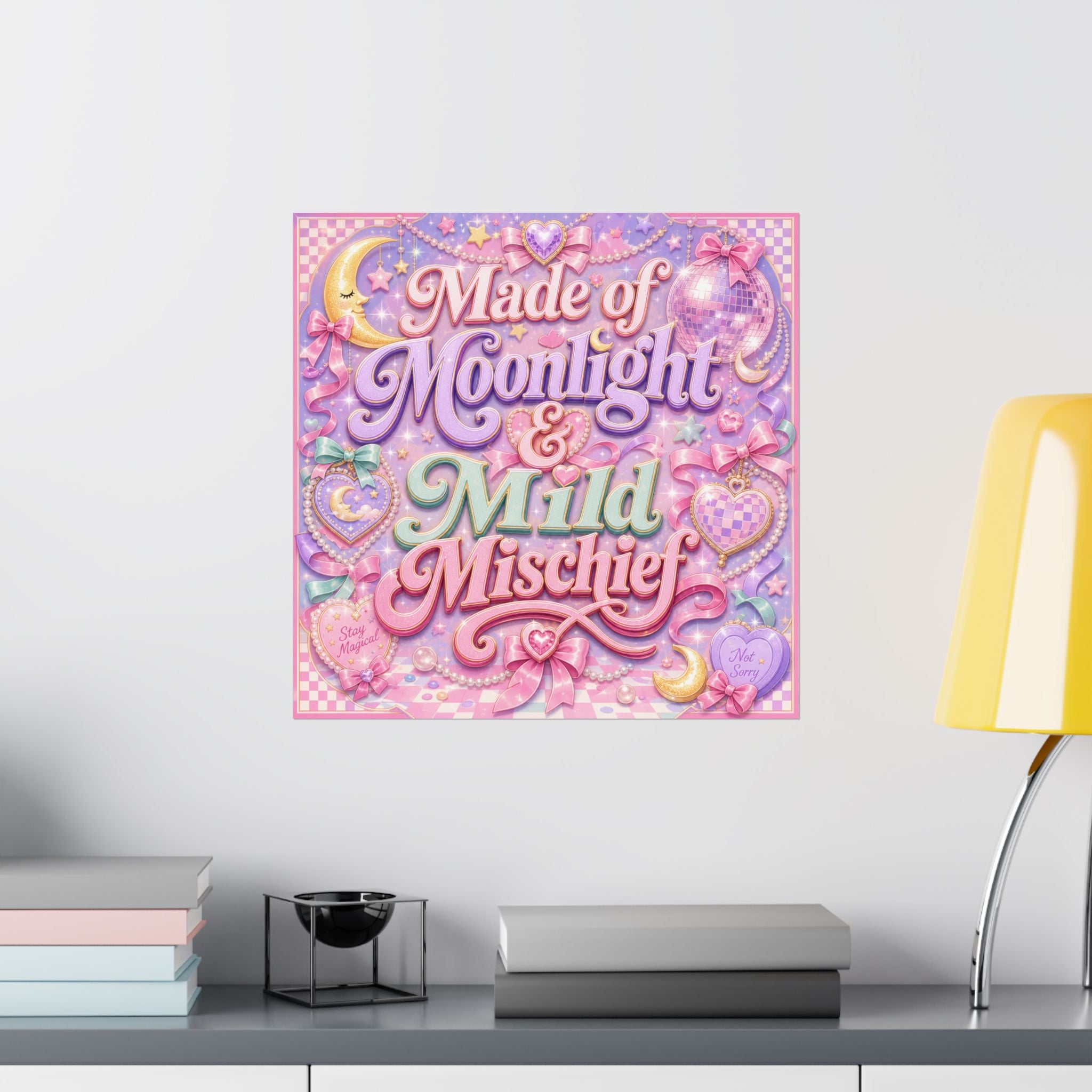 Made of Moonlight & Mild Mischief Matte Vertical Posters | Pastel Kawaii Wall Art