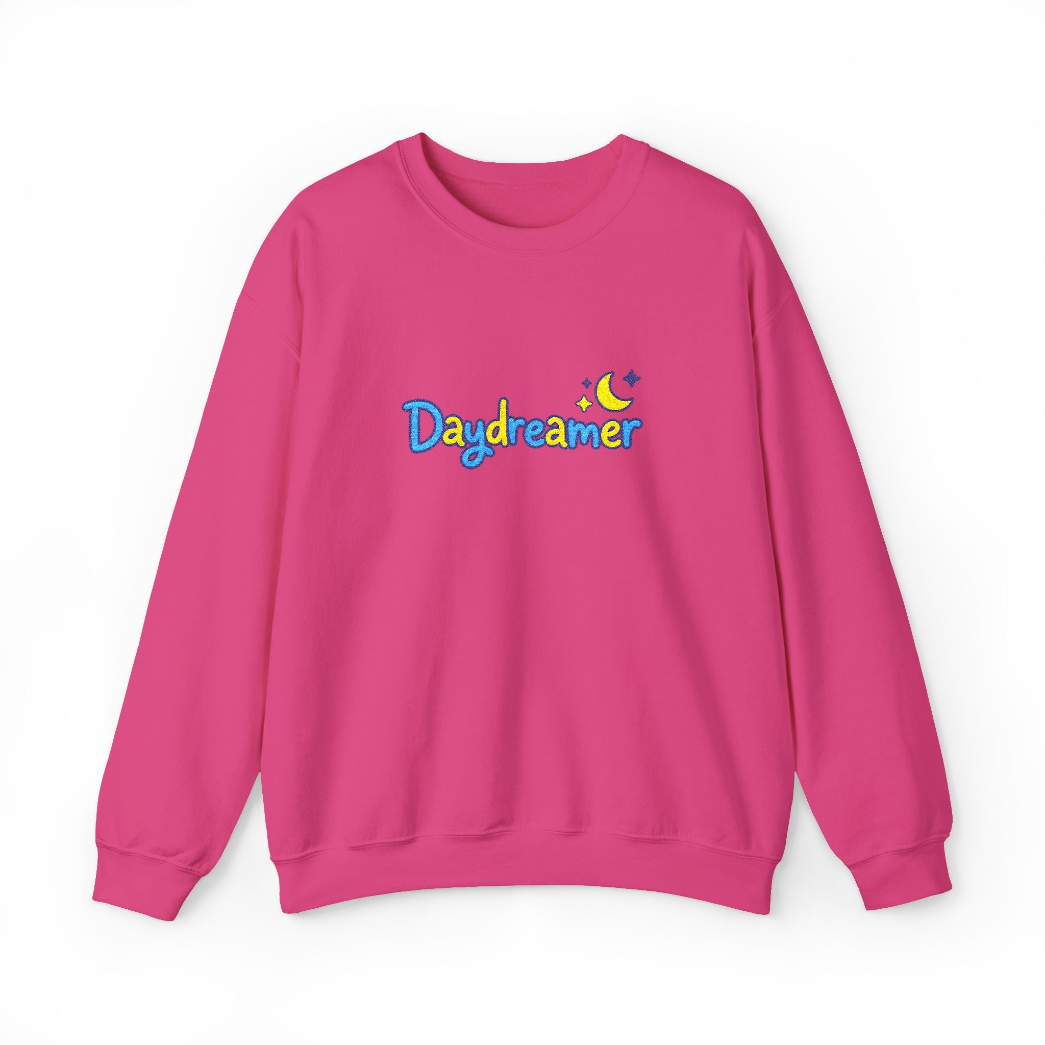 Daydreamer Embroidered Crewneck Sweatshirt with Moon and Stars Design, Day Dreamer Gift for Dreamers