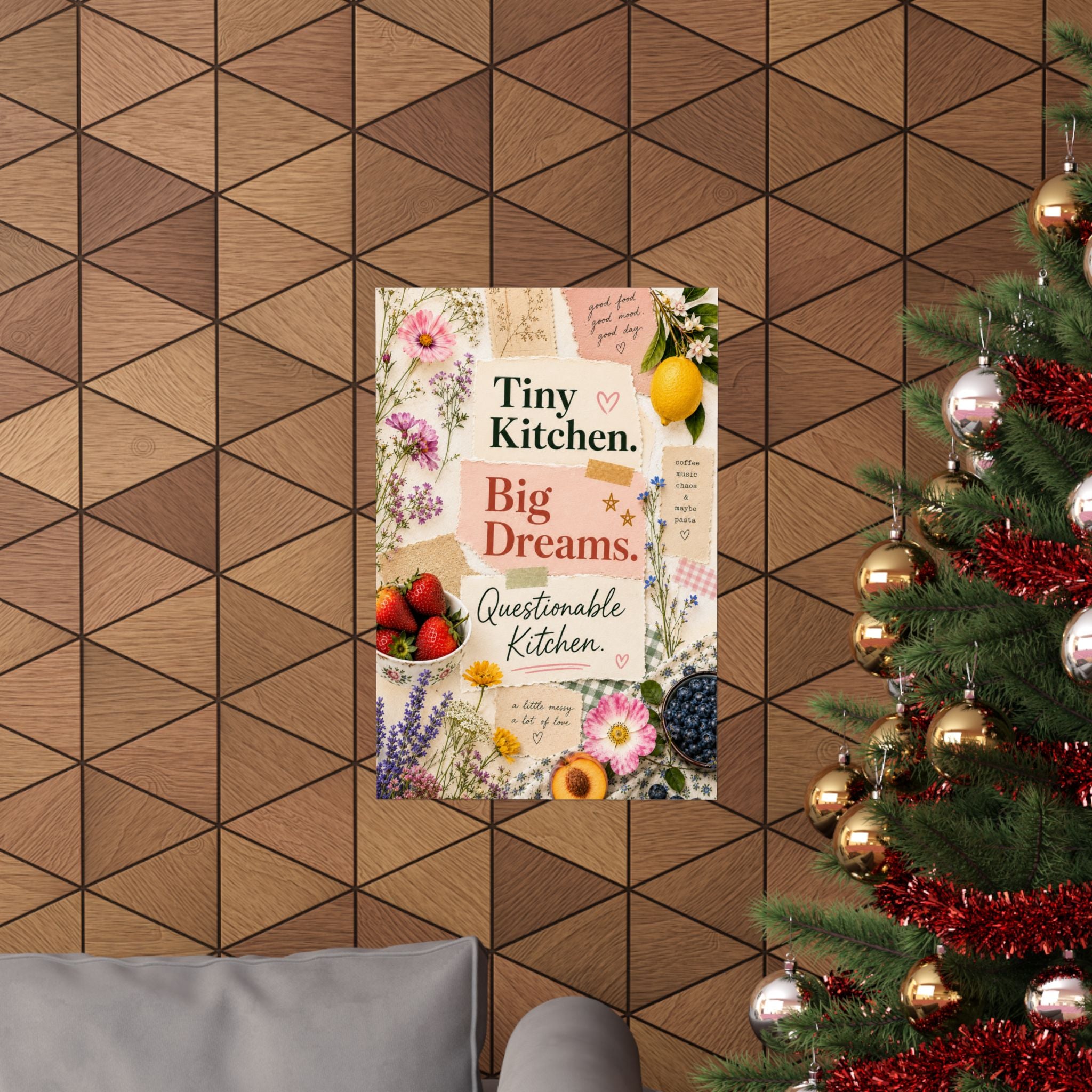 Tiny Kitchen Big Dreams Poster | Matte Vertical Poster, Kitchen Wall Art
