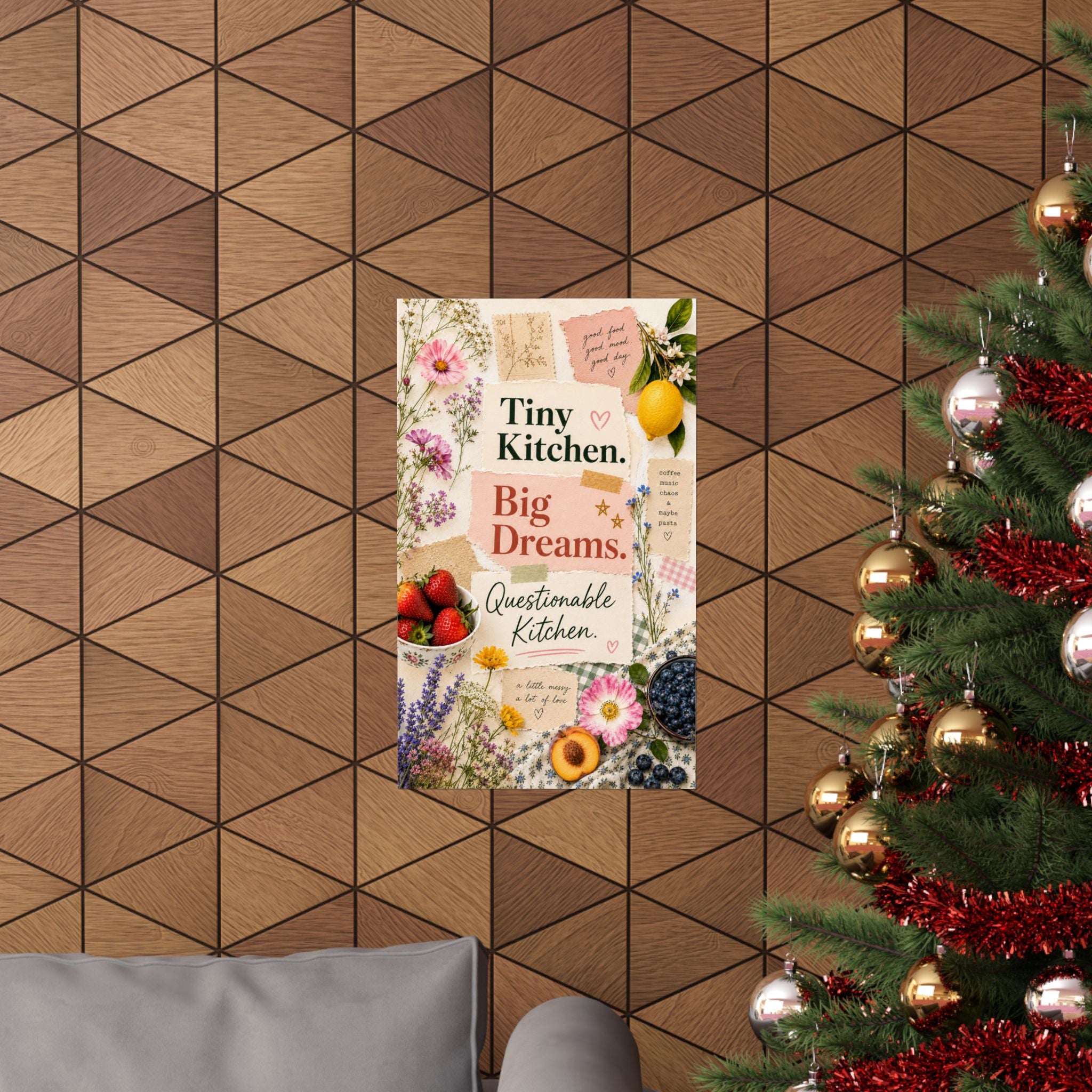 Tiny Kitchen Big Dreams Poster | Matte Vertical Poster, Kitchen Wall Art