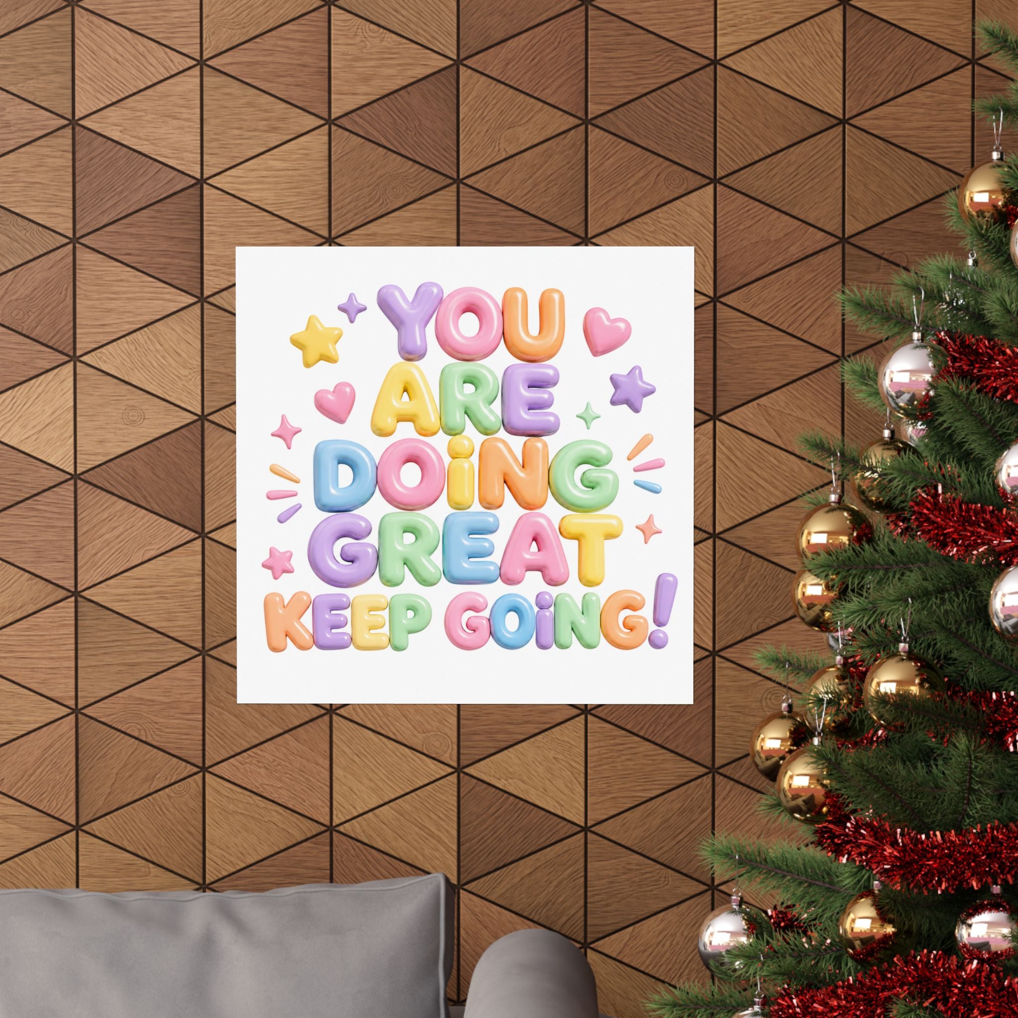 You Are Doing Great Keep Going Poster | Motivational Pastel Typography