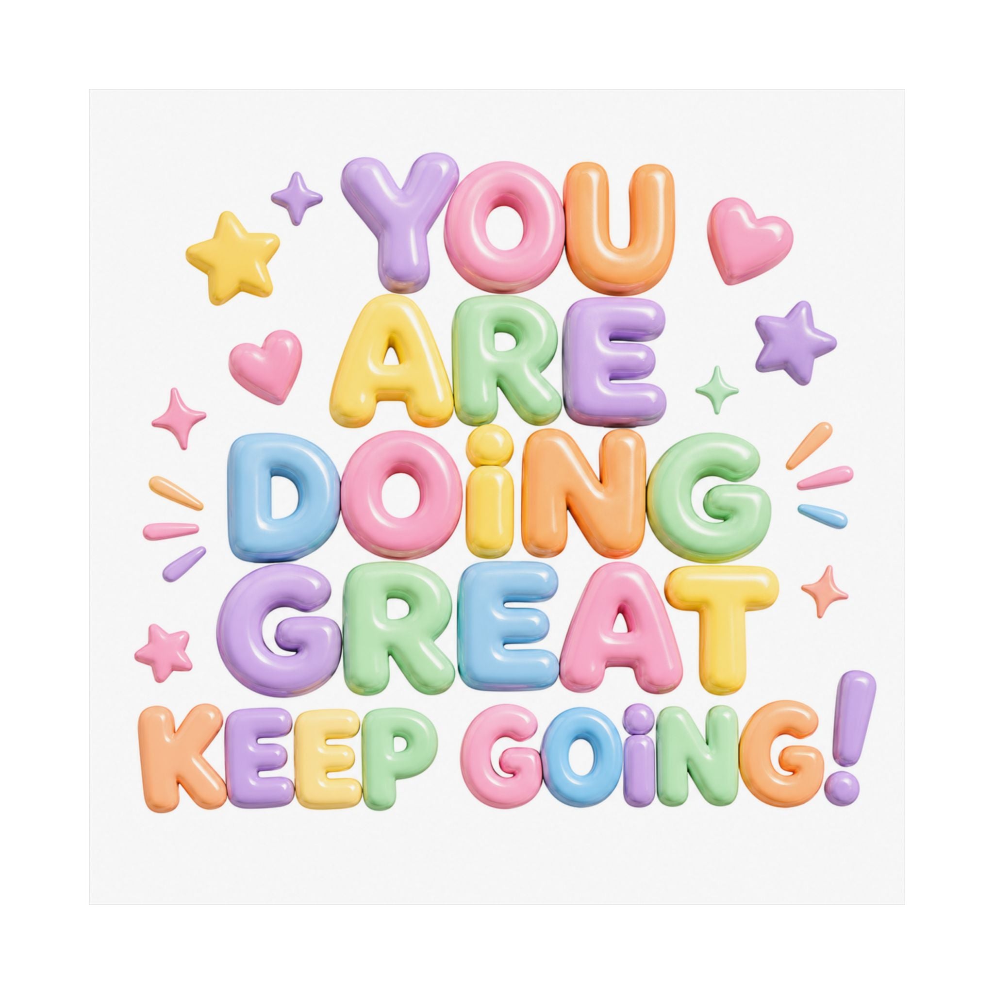 You Are Doing Great Keep Going Poster | Motivational Pastel Typography