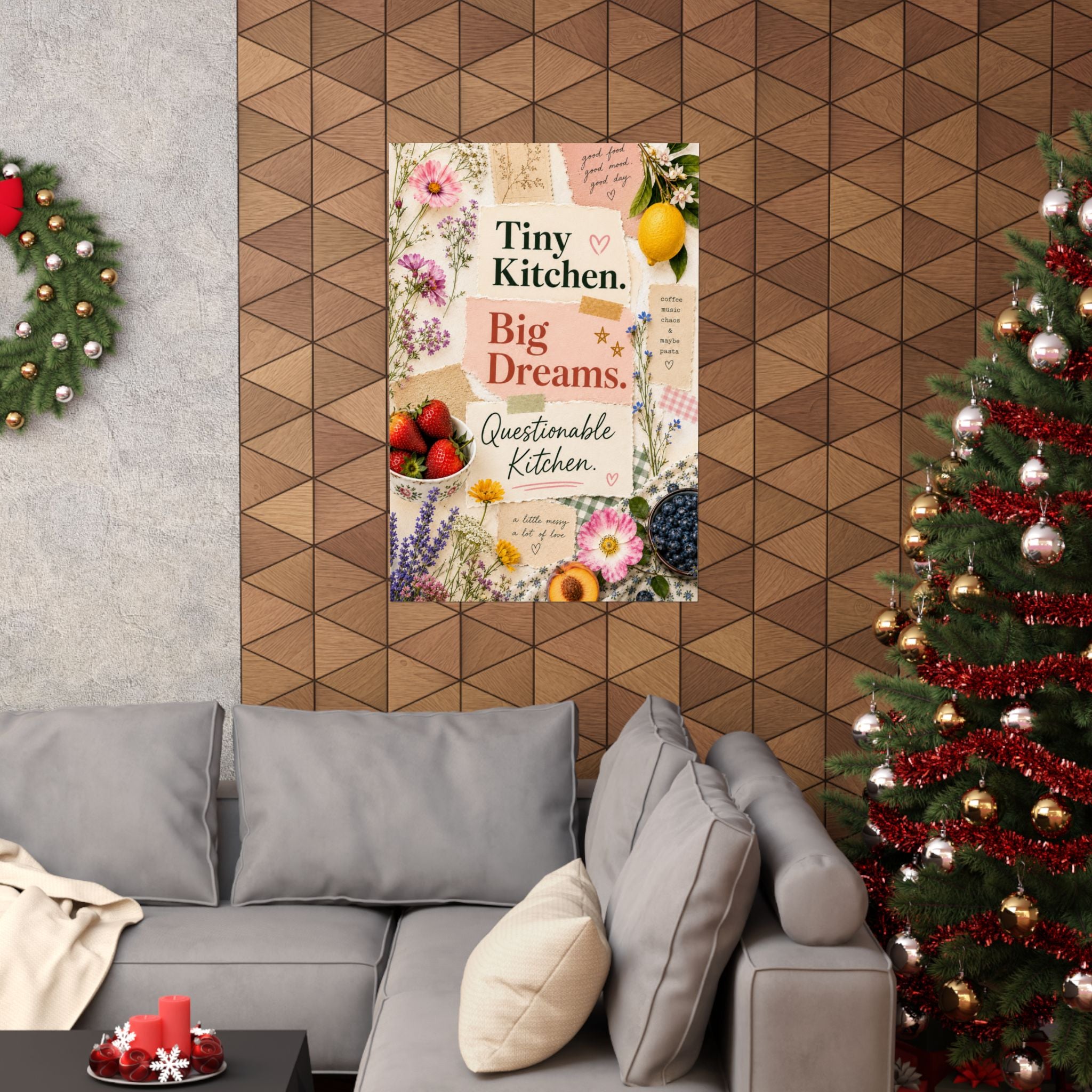 Tiny Kitchen Big Dreams Poster | Matte Vertical Poster, Kitchen Wall Art