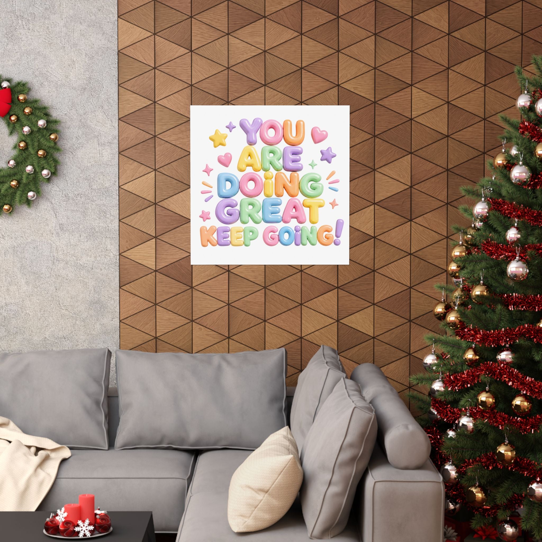 You Are Doing Great Keep Going Poster | Motivational Pastel Typography