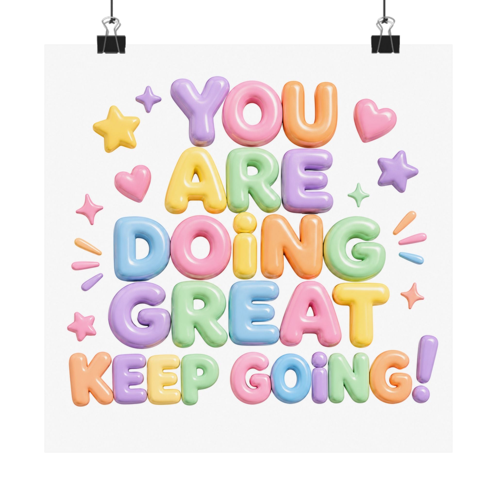 You Are Doing Great Keep Going Poster | Motivational Pastel Typography