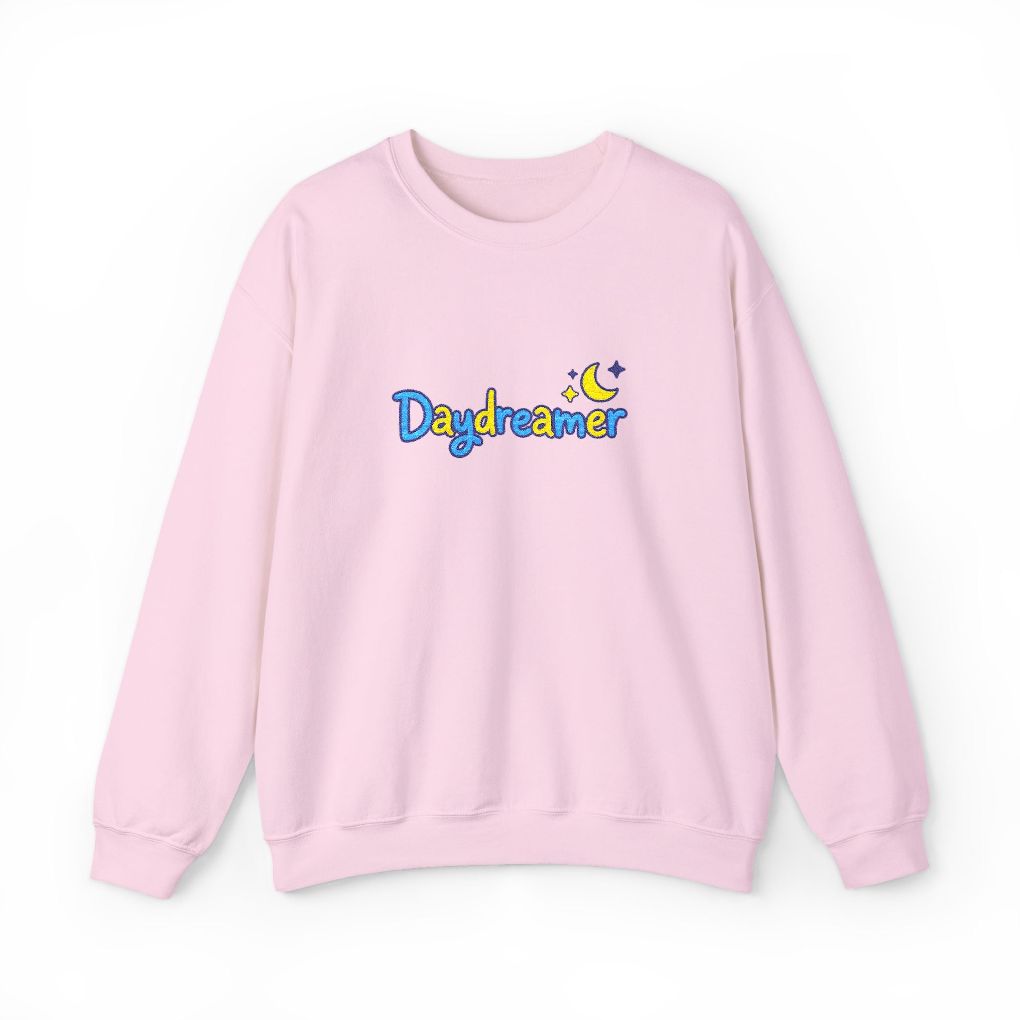 Daydreamer Embroidered Crewneck Sweatshirt with Moon and Stars Design, Day Dreamer Gift for Dreamers