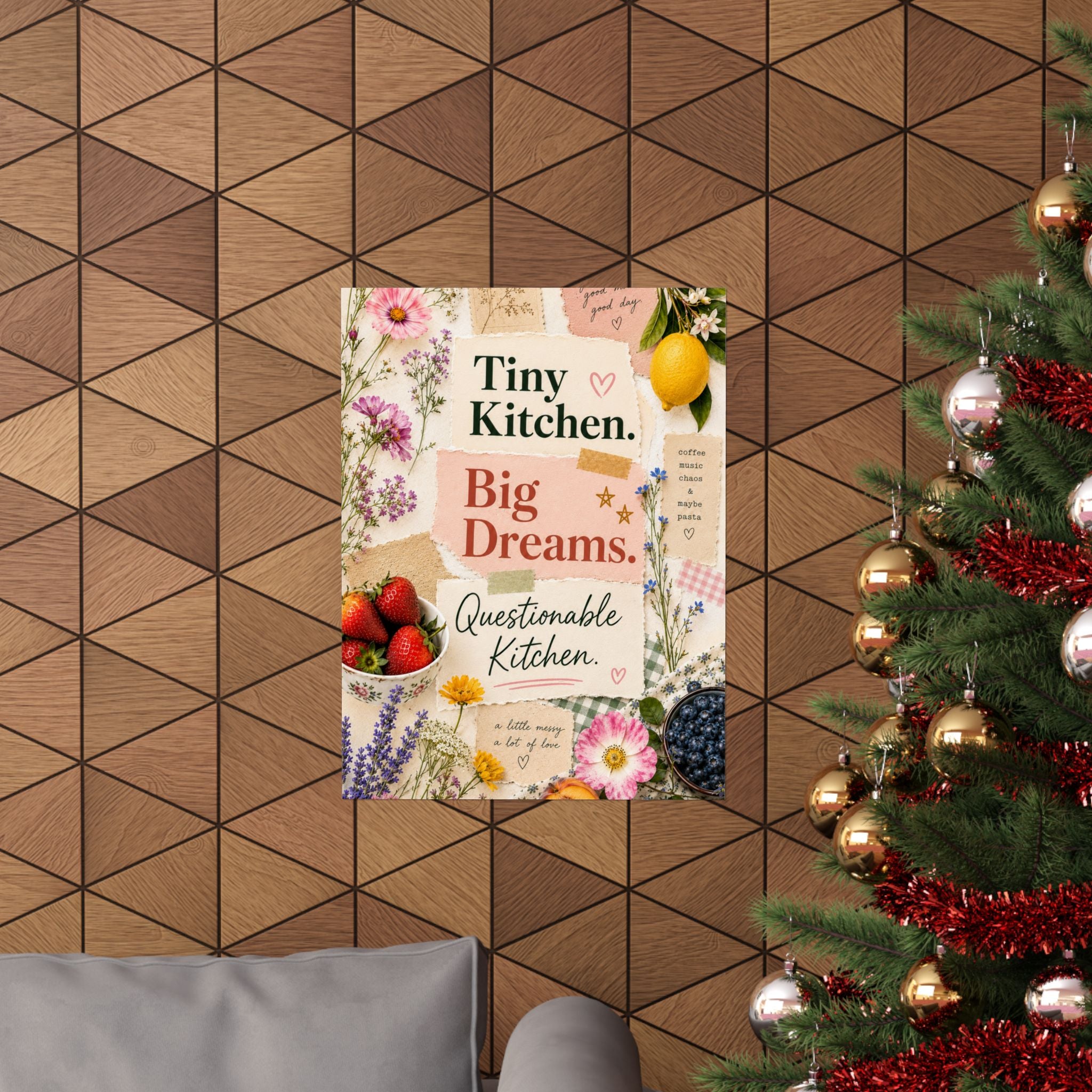 Tiny Kitchen Big Dreams Poster | Matte Vertical Poster, Kitchen Wall Art