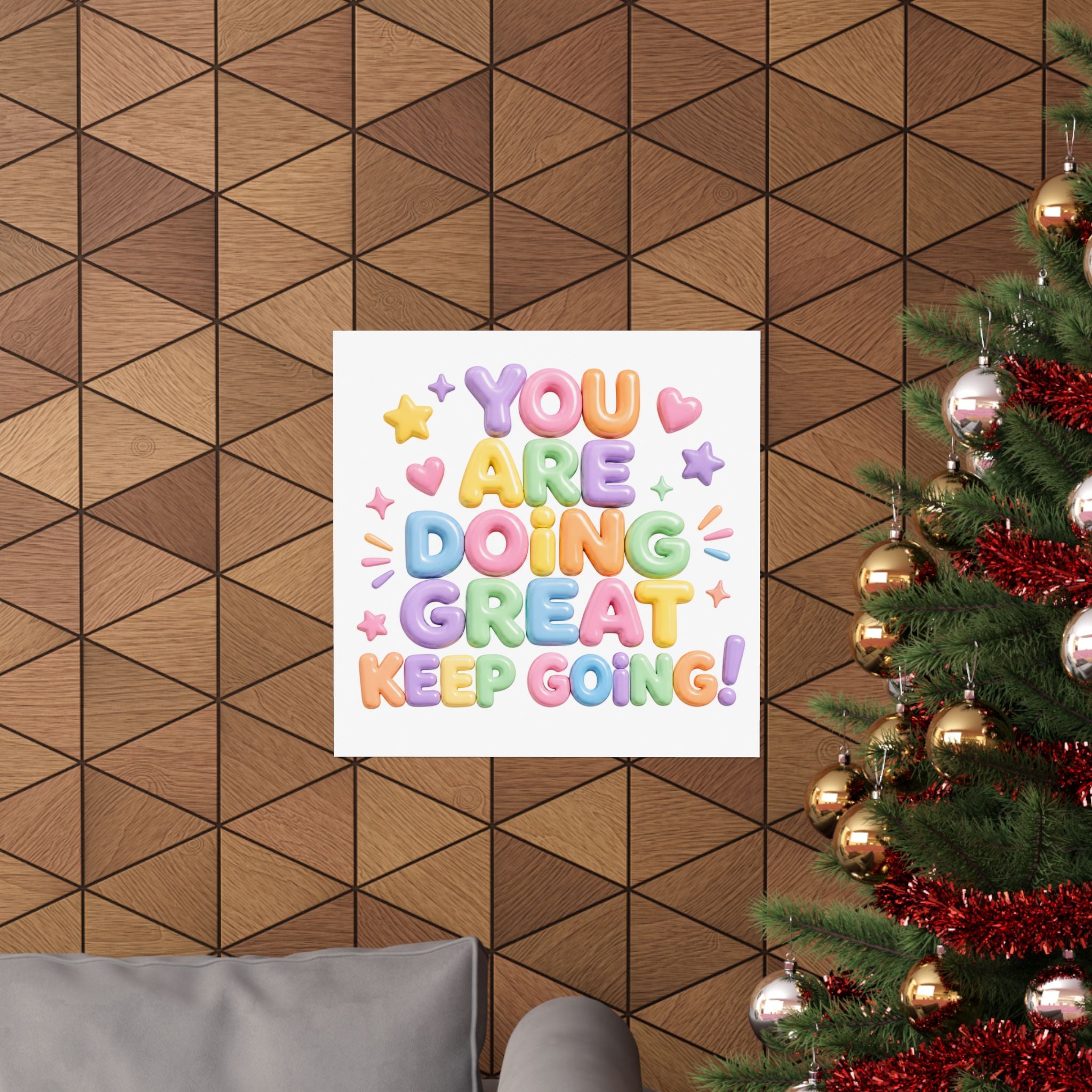 You Are Doing Great Keep Going Poster | Motivational Pastel Typography