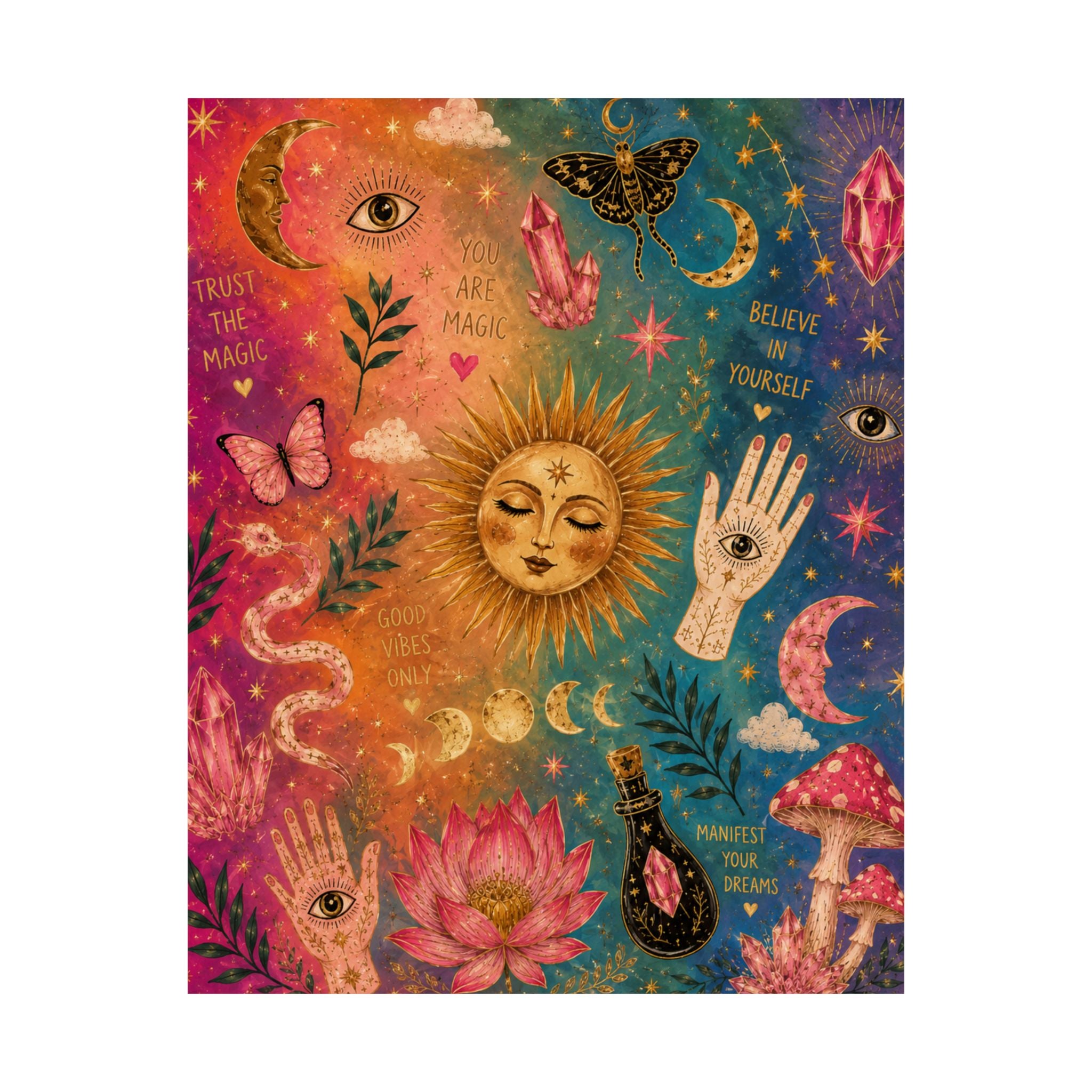 Mystical Sun and Moon Poster
