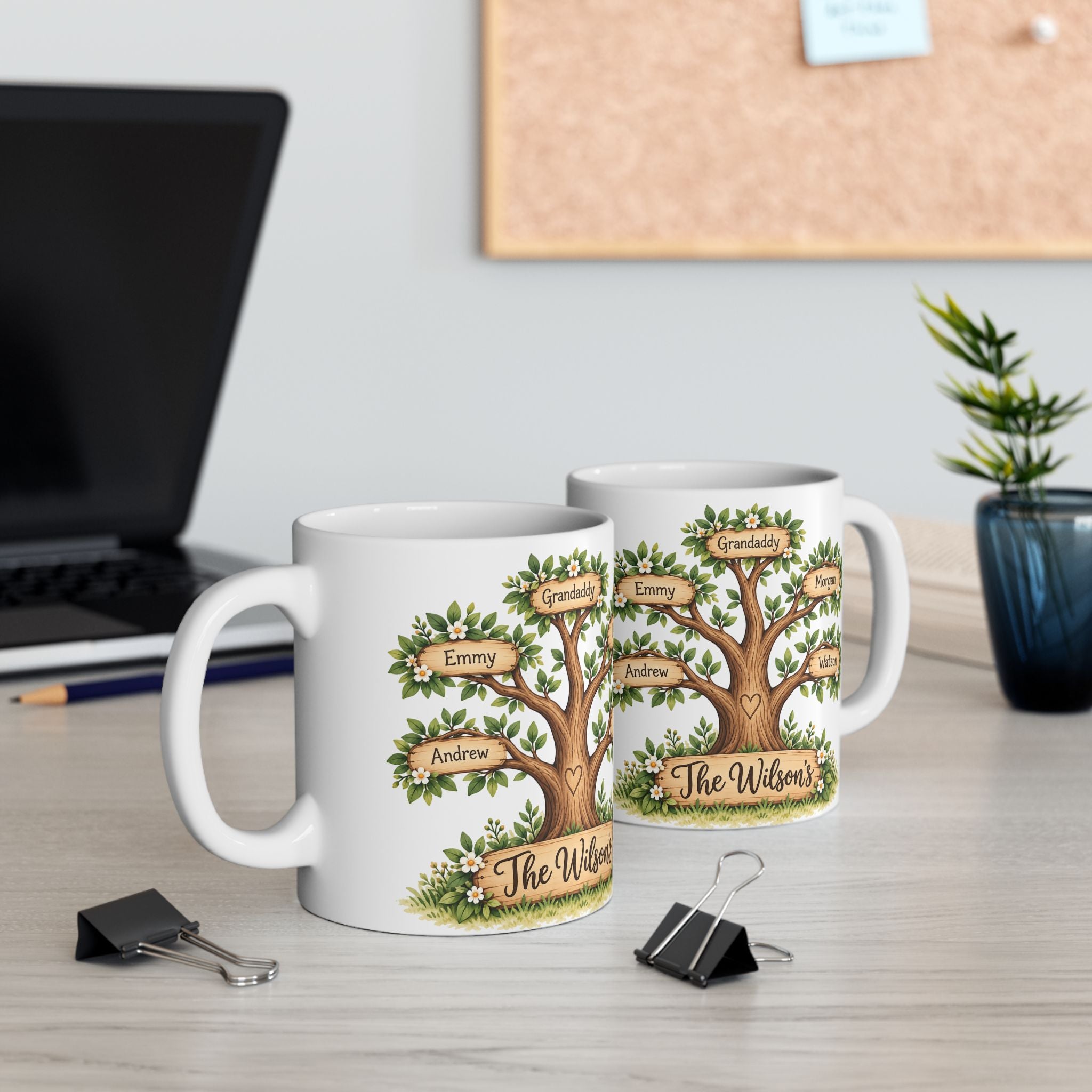 Custom Family Tree Name Mug, Family Personalized Ceramic Name Coffee Cup, Family Name Gift Idea, Grandparent Gift, Parent Gift, Family Gift