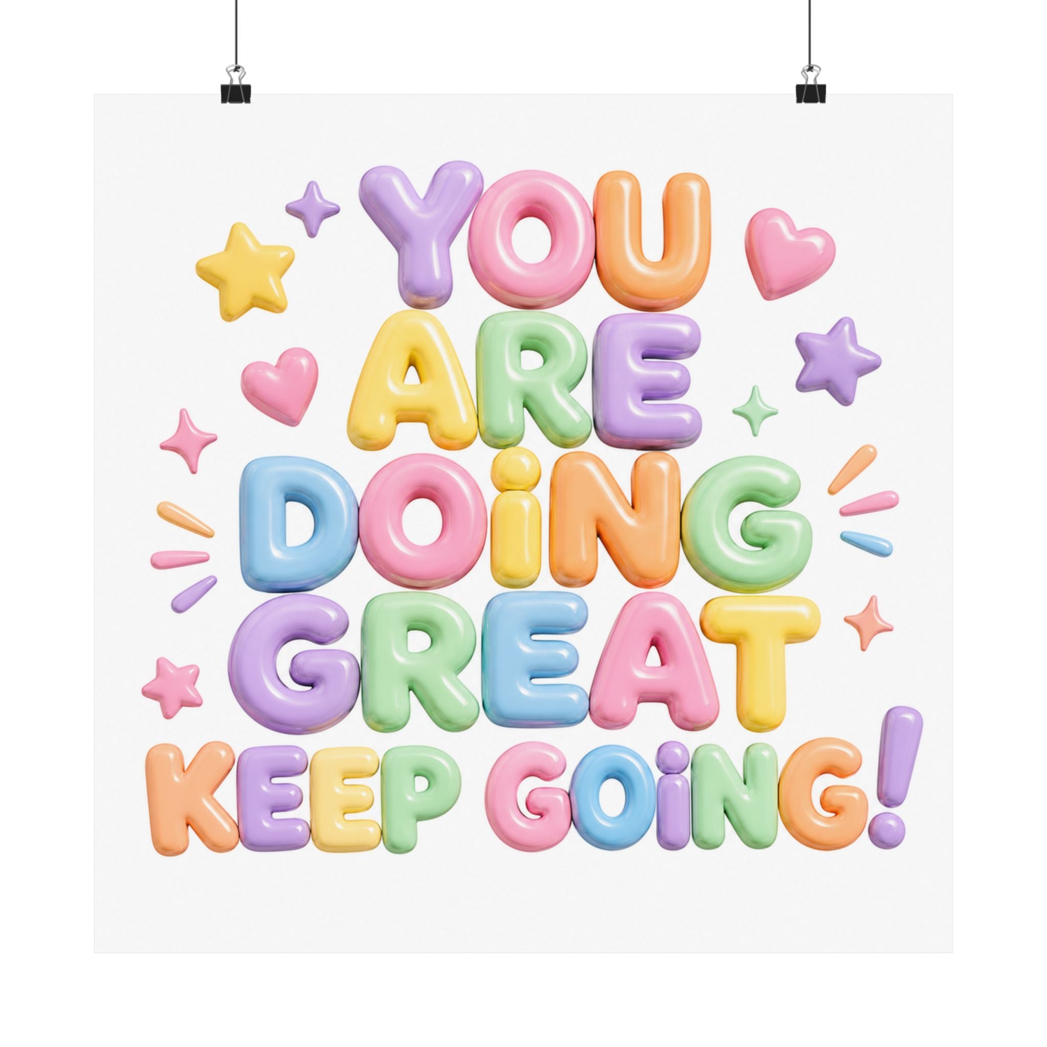You Are Doing Great Keep Going Poster | Motivational Pastel Typography