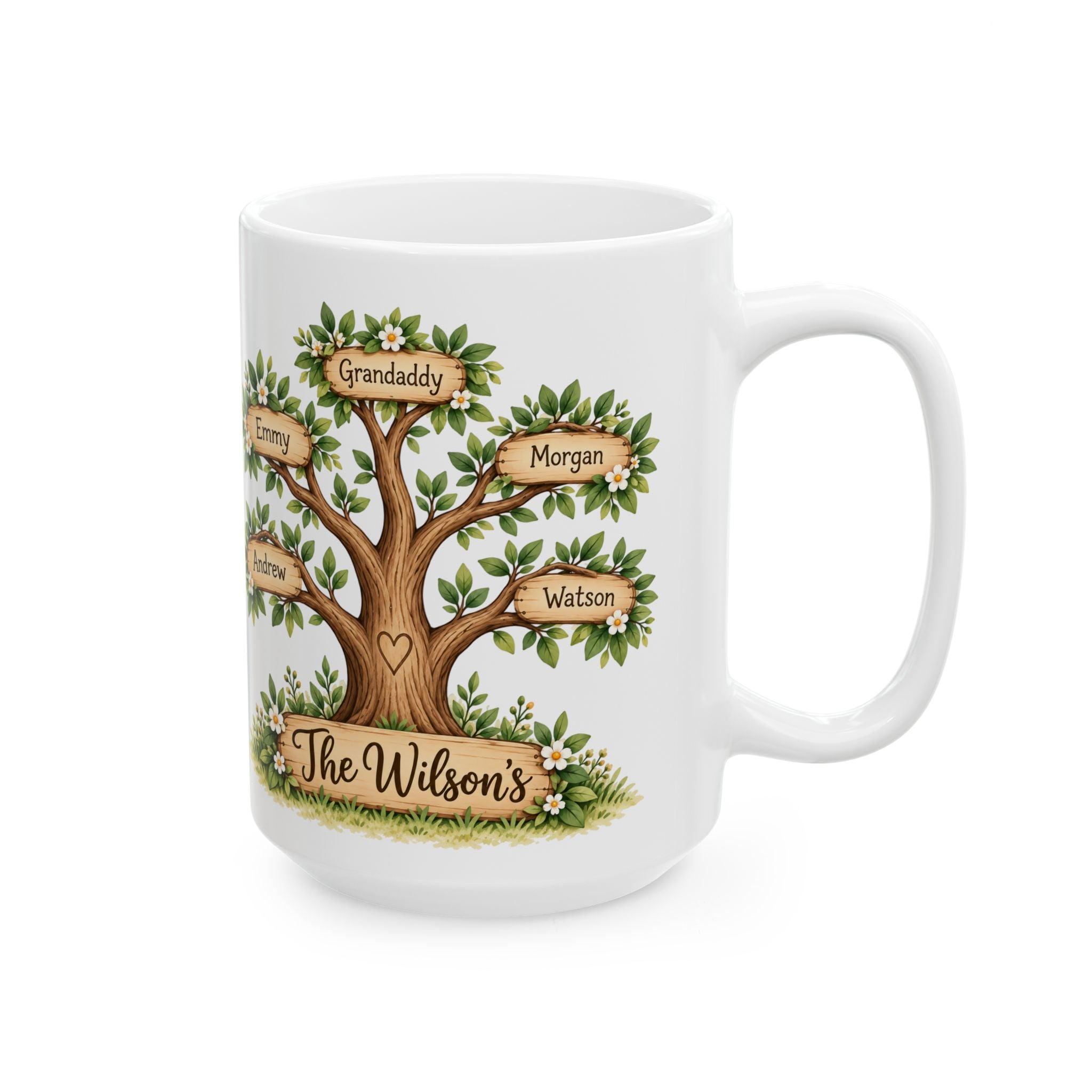 Custom Family Tree Name Mug, Family Personalized Ceramic Name Coffee Cup, Family Name Gift Idea, Grandparent Gift, Parent Gift, Family Gift
