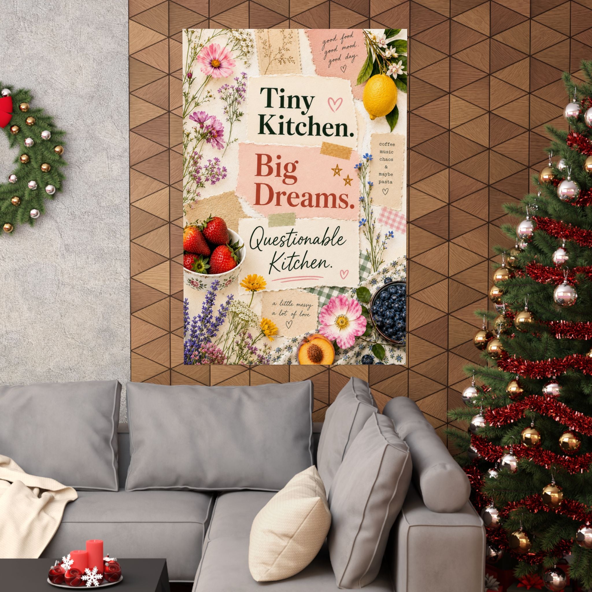 Tiny Kitchen Big Dreams Poster | Matte Vertical Poster, Kitchen Wall Art