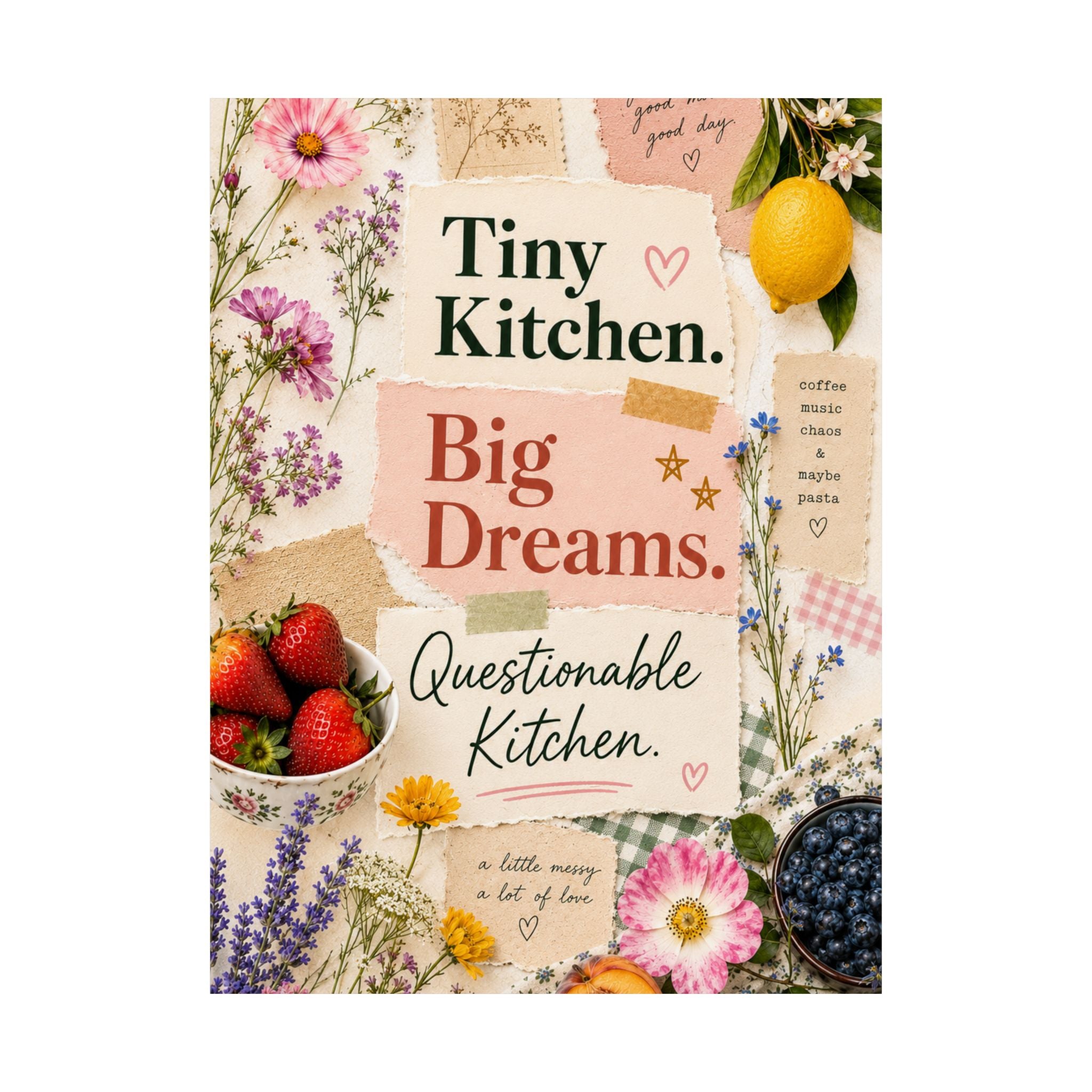 Tiny Kitchen Big Dreams Poster | Matte Vertical Poster, Kitchen Wall Art