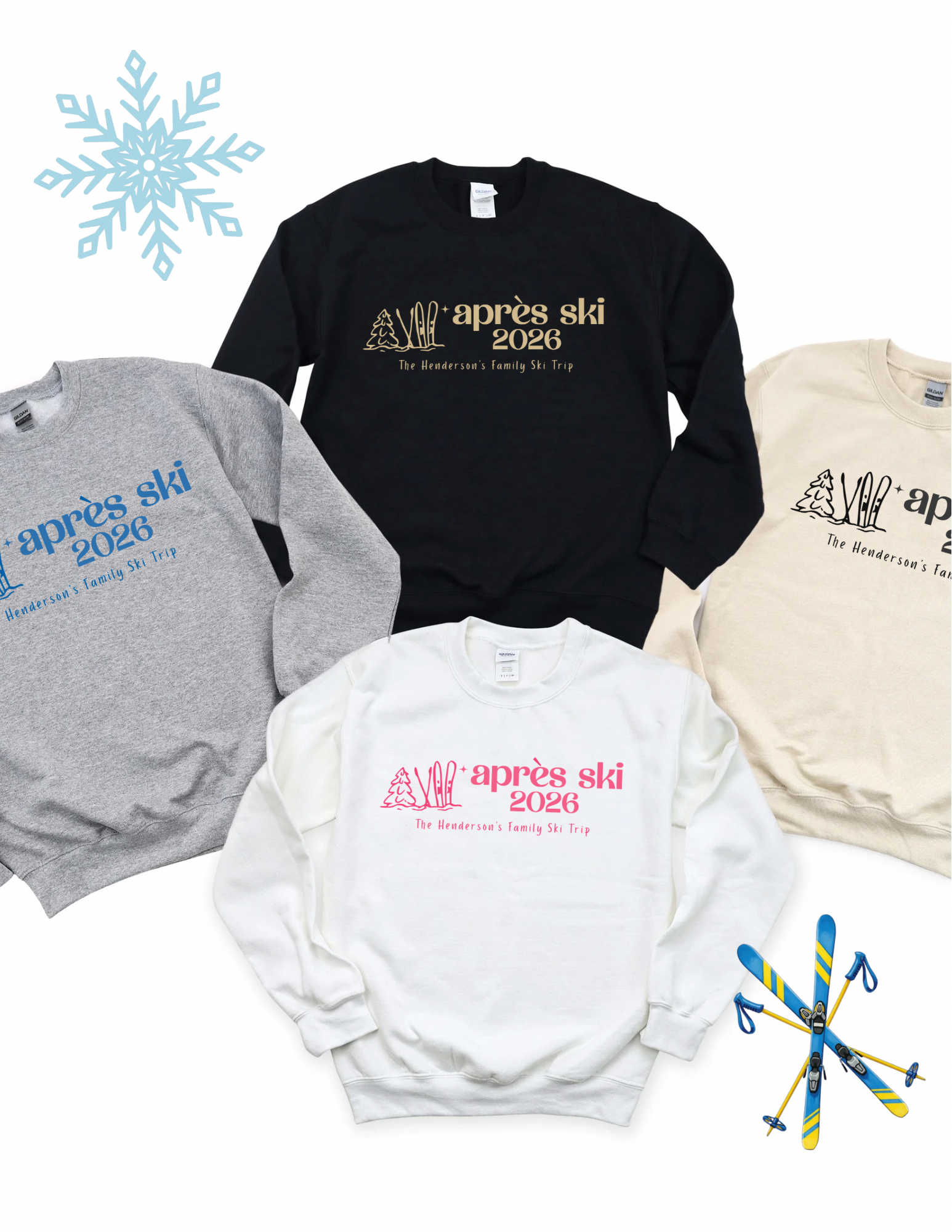 Custom Matching Group Après Ski Hoodie or Crewneck