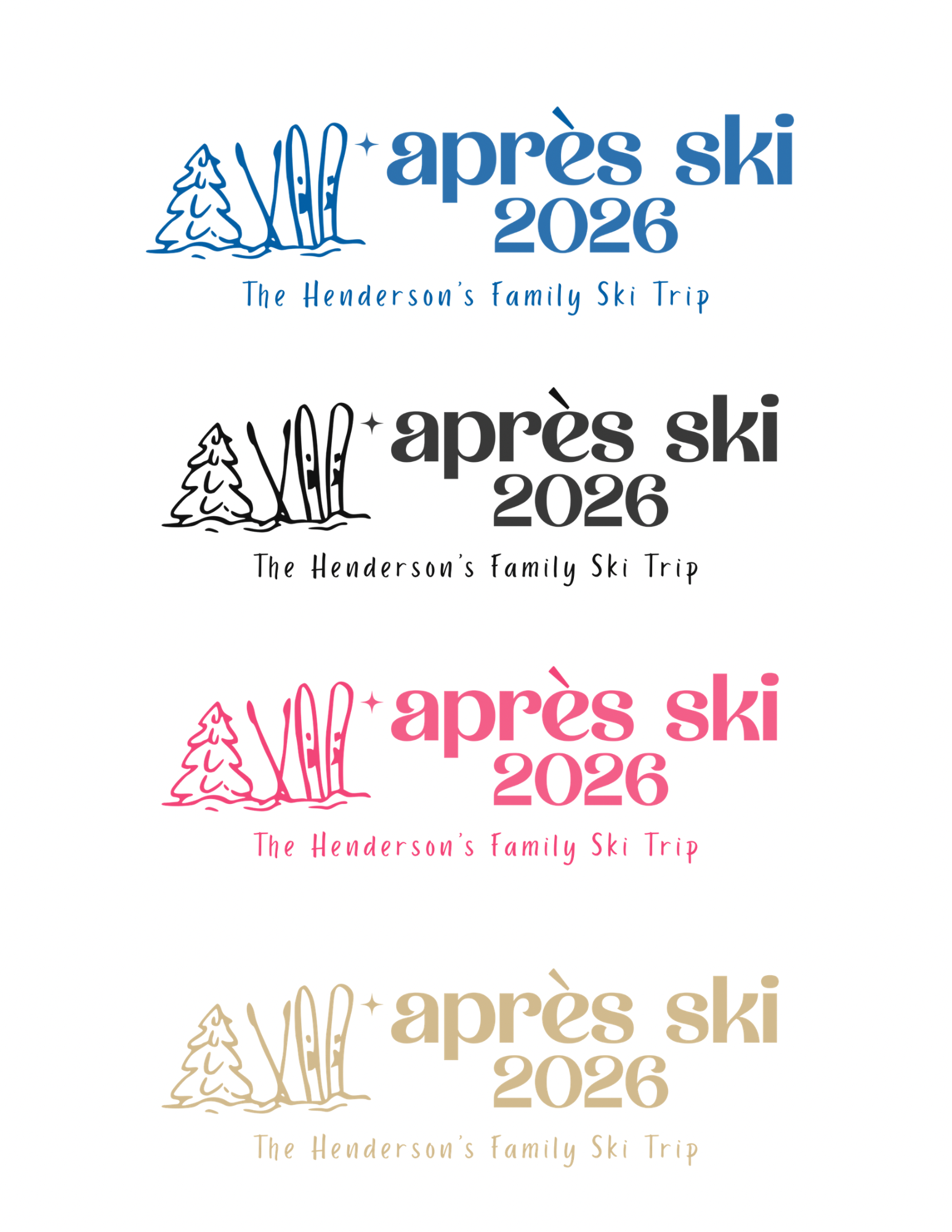 Custom Matching Group Après Ski Hoodie or Crewneck