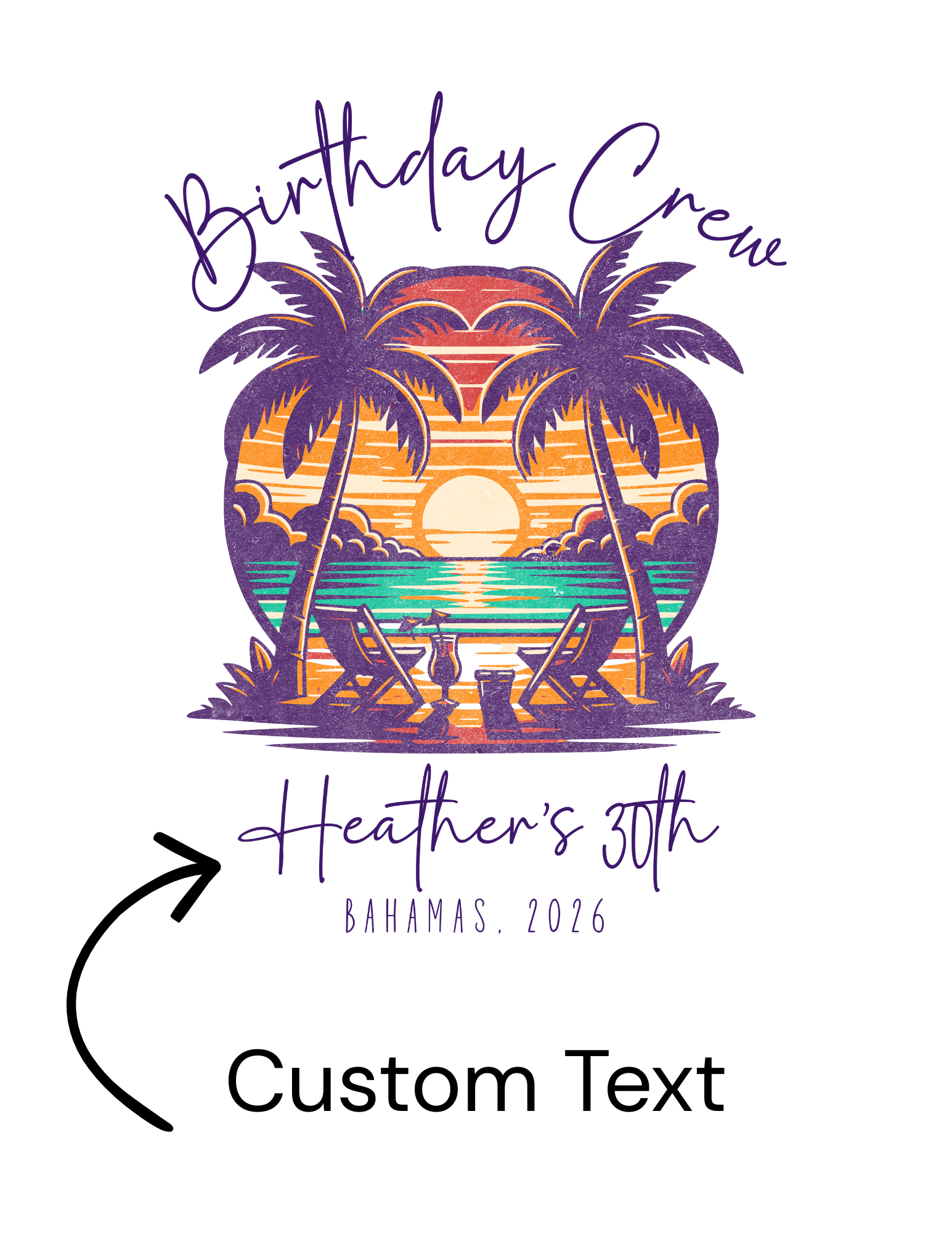 Custom Birthday Crew T-Shirt Tropical