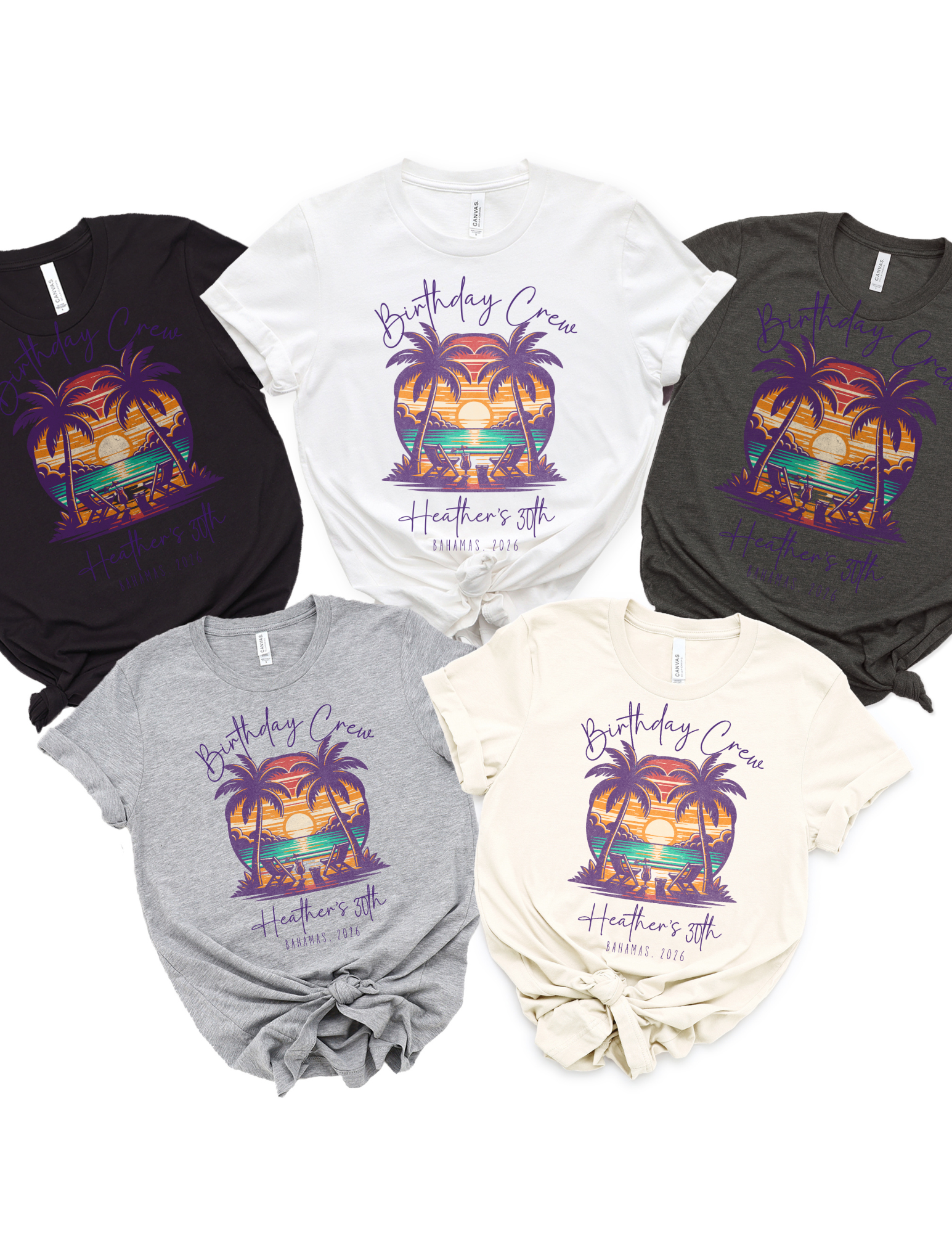 Custom Birthday Crew T-Shirt Tropical
