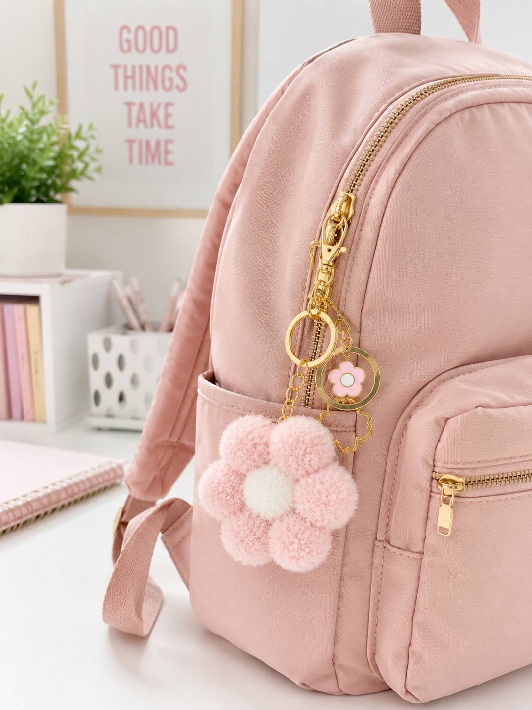 Fluffy Flower Keychain