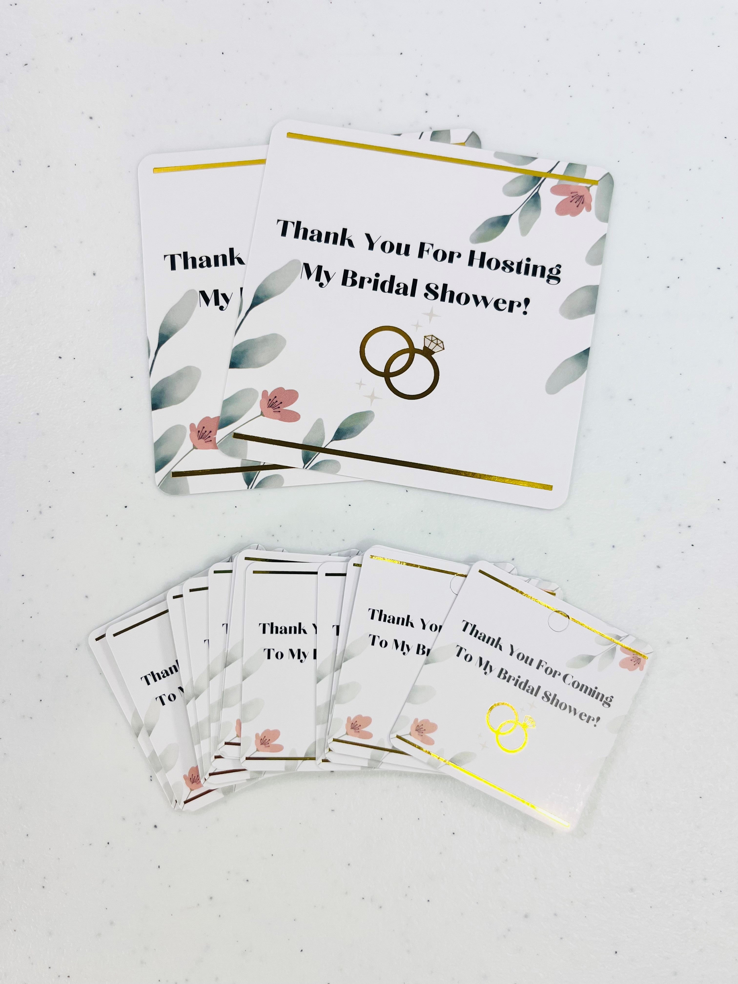 Bridal Shower Favor Tags & Hostess Thank You Card