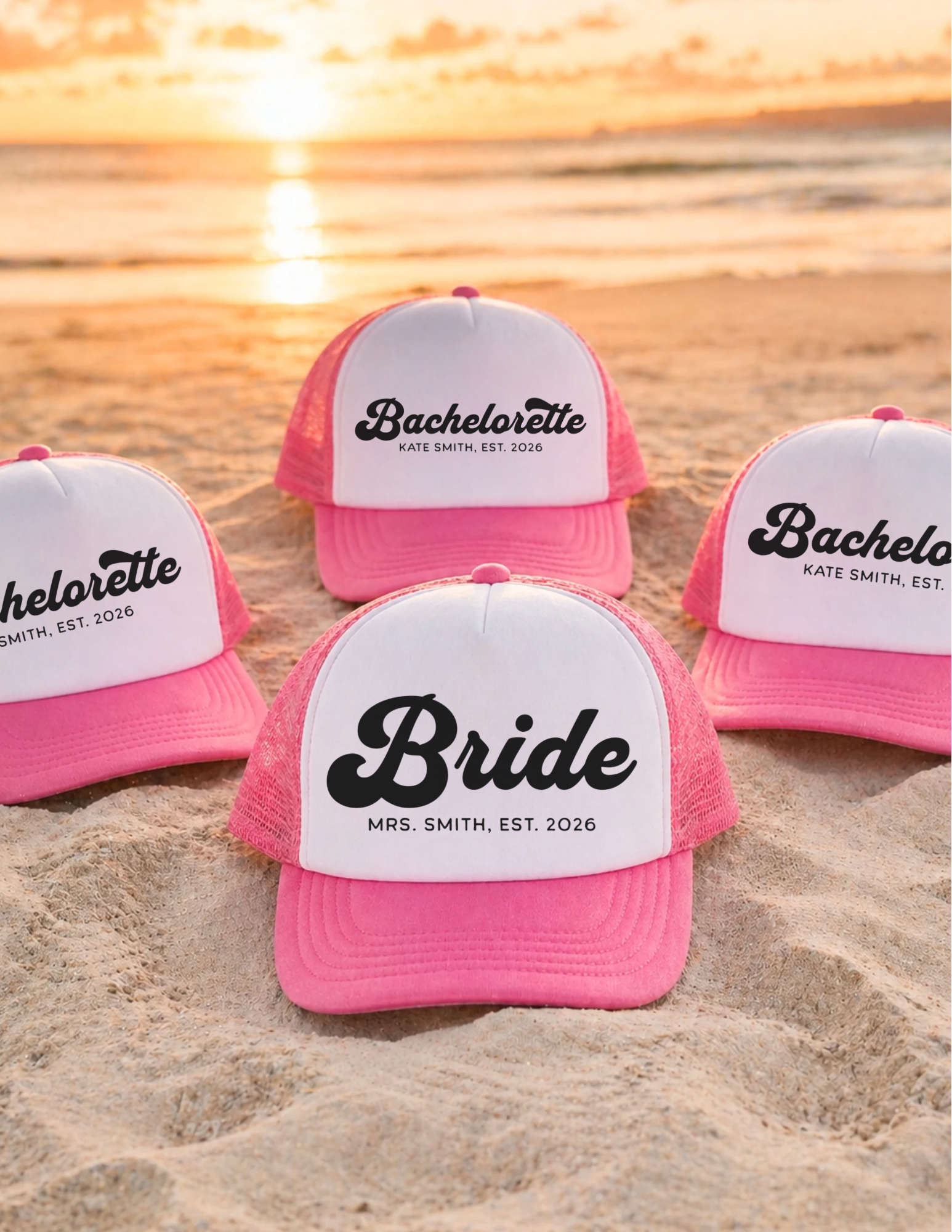 Custom Bride & Bridesmaid Trucker Hats