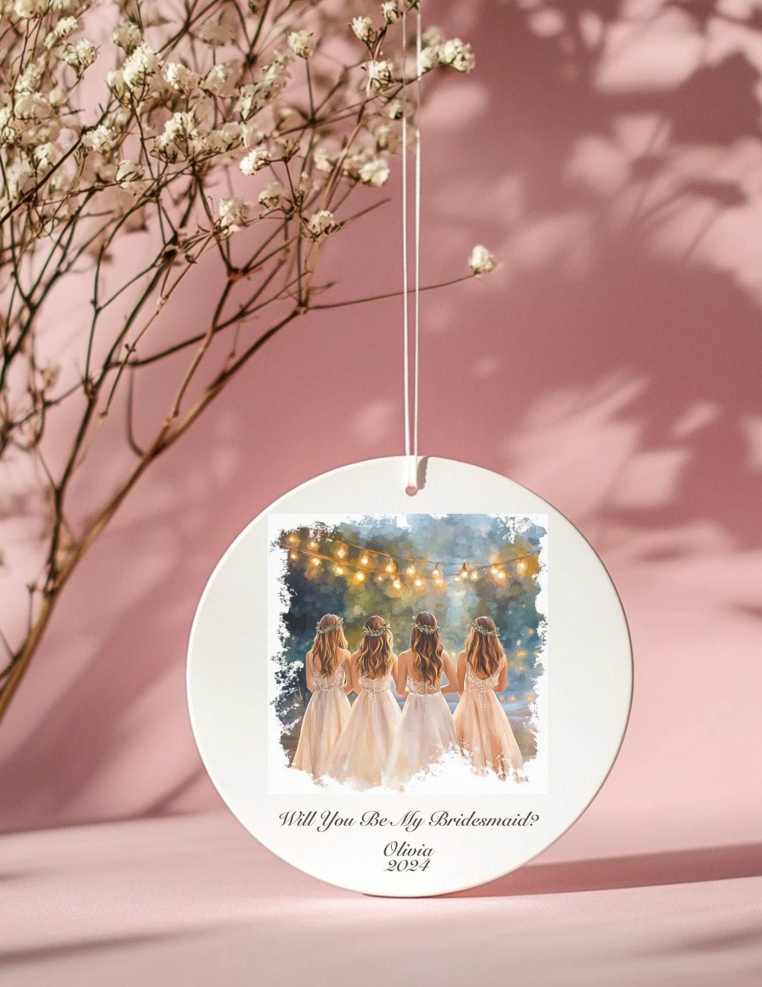 Personalized Bridesmaid Proposal Gift Ornament