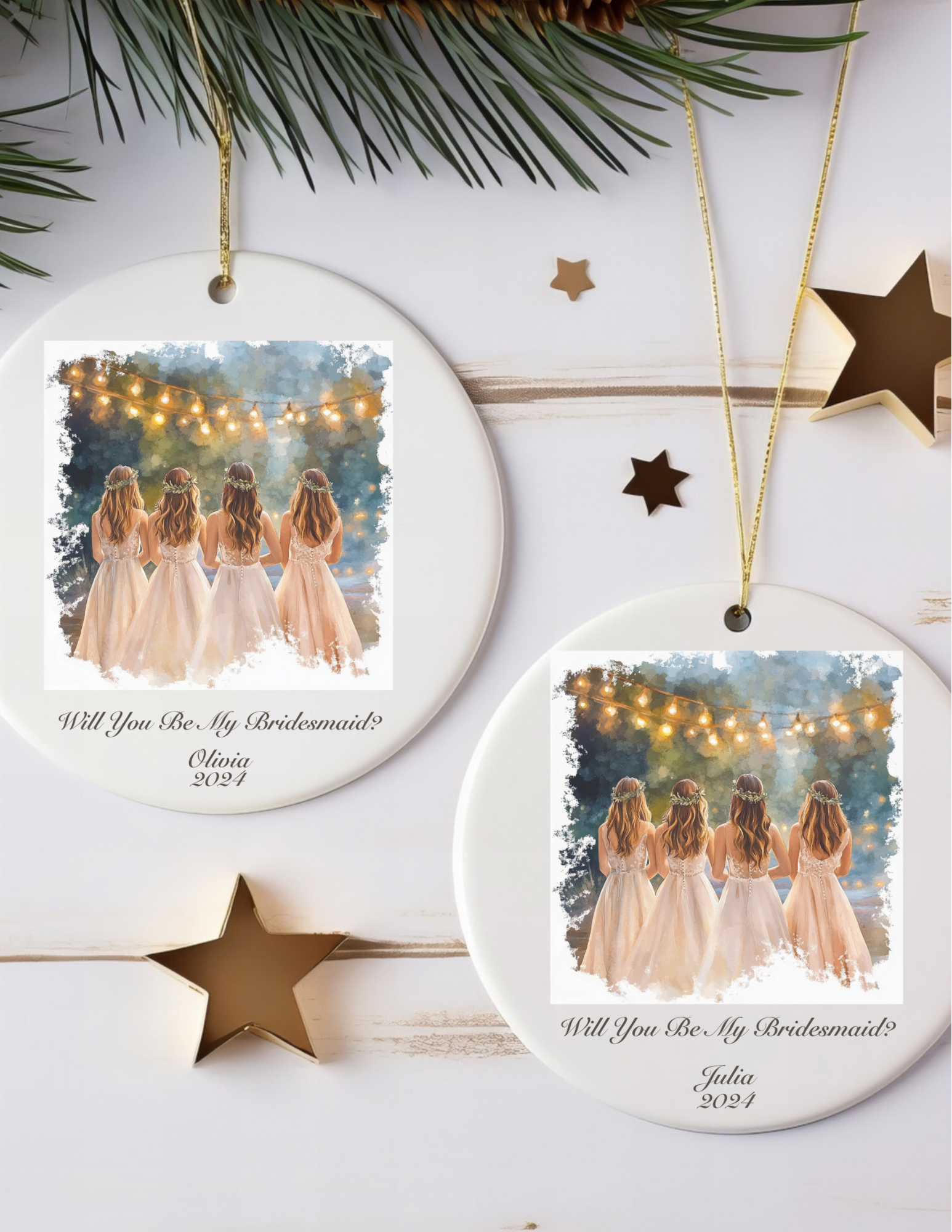 Personalized Bridesmaid Proposal Gift Ornament