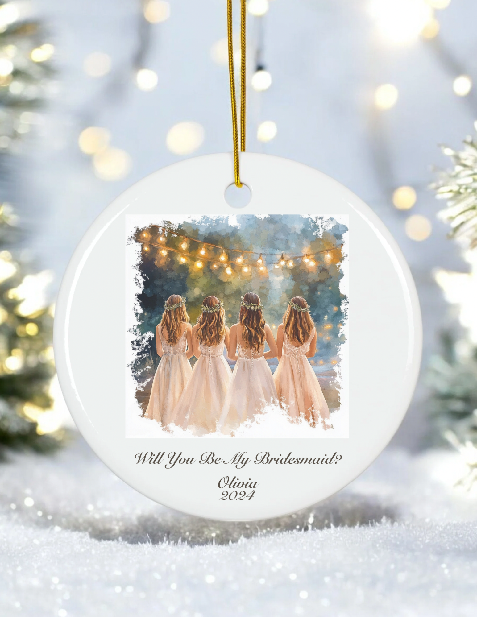 Personalized Bridesmaid Proposal Gift Ornament