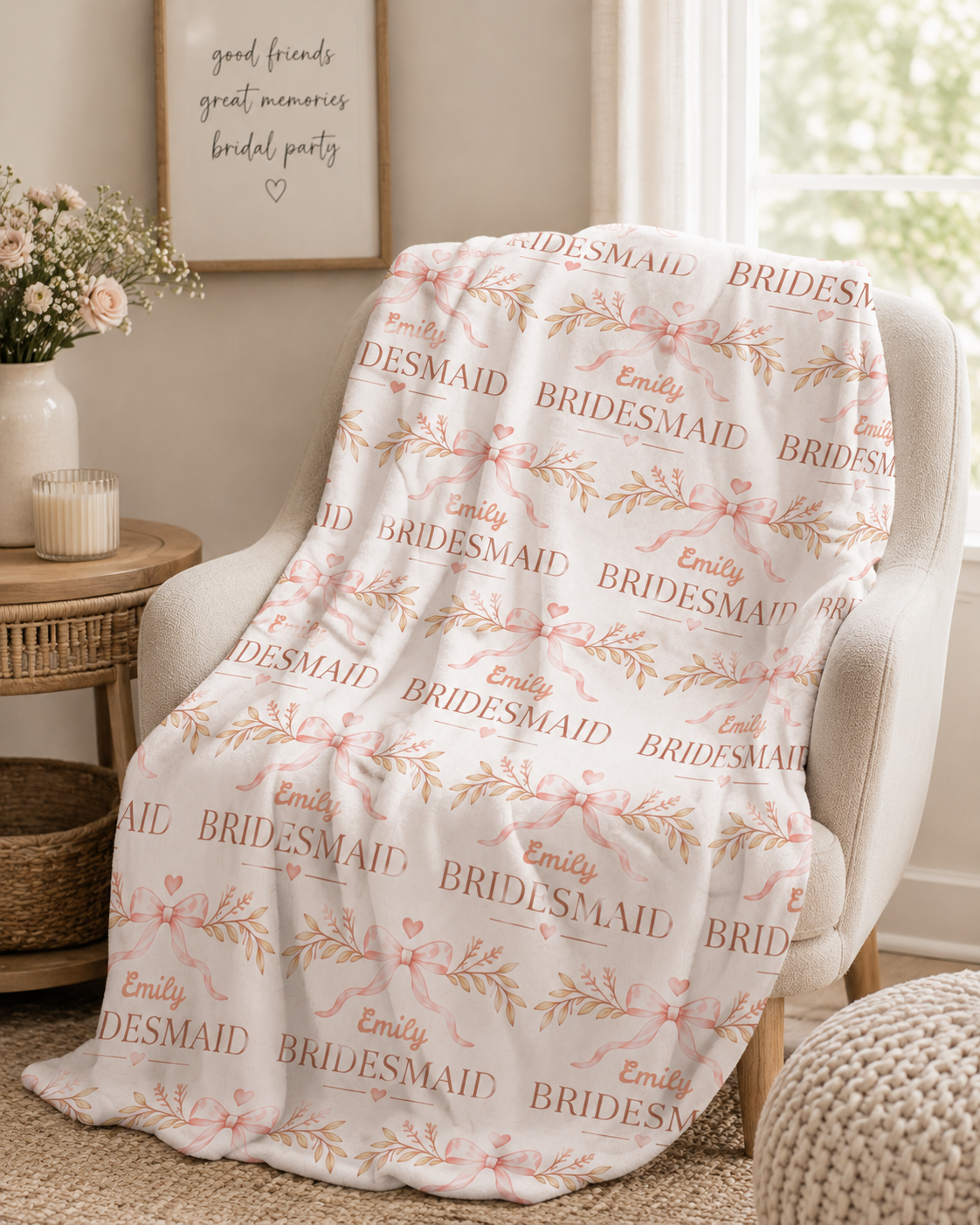 Personalized Bridesmaid Blanket