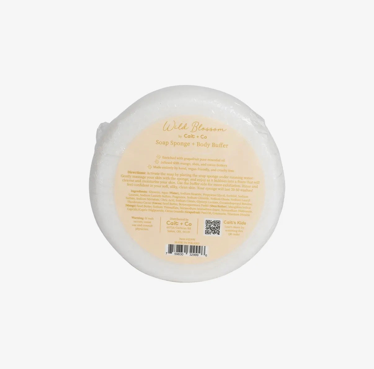 Cait & Co Soap Infused Body Buffer- Creamy Coconut