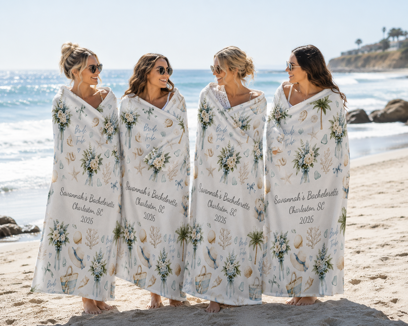 Personalized Coastal Bachelorette Blanket
