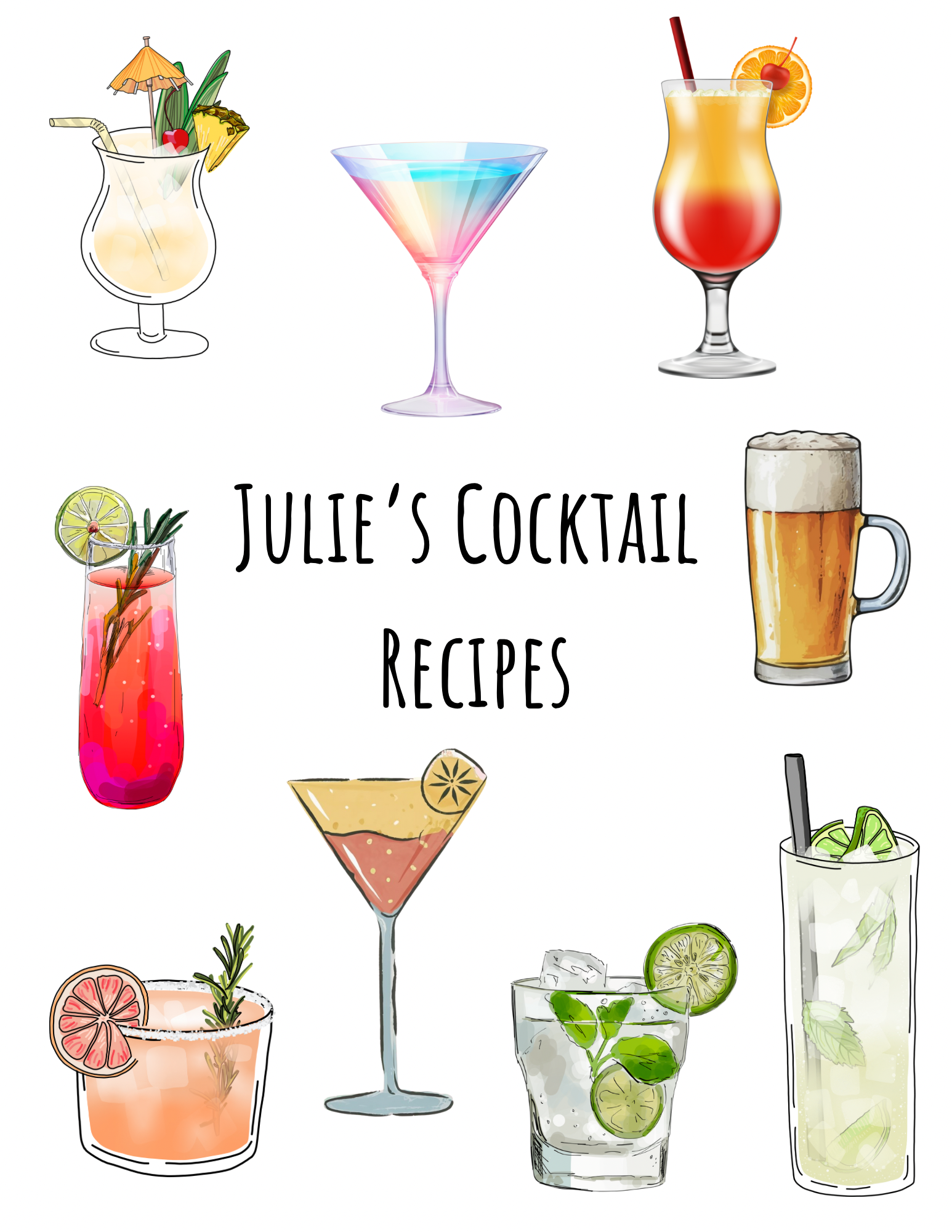 Personalized Cocktail Recipe Book