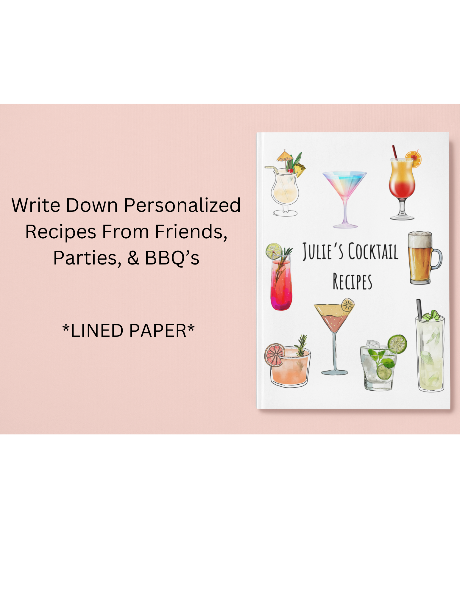 Personalized Cocktail Recipe Book