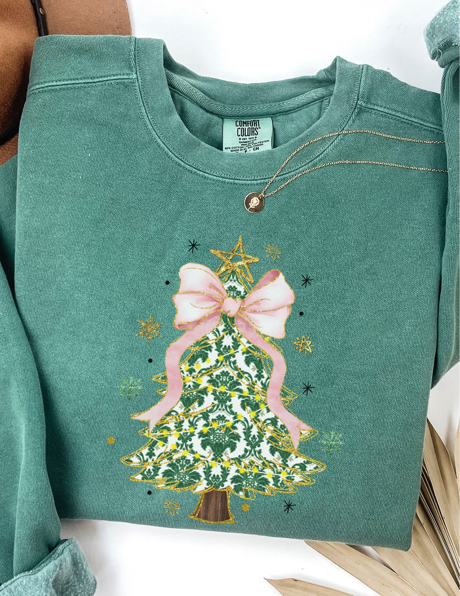 Coquette Bow Christmas Tree Sweatshirt