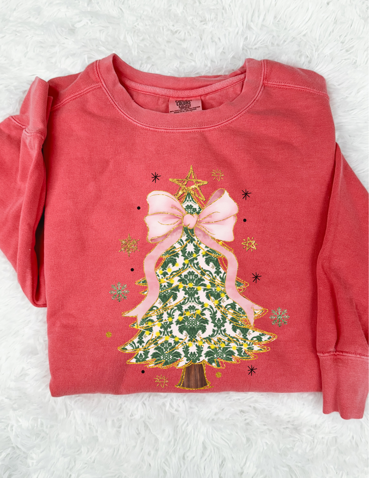 Coquette Bow Christmas Tree Sweatshirt