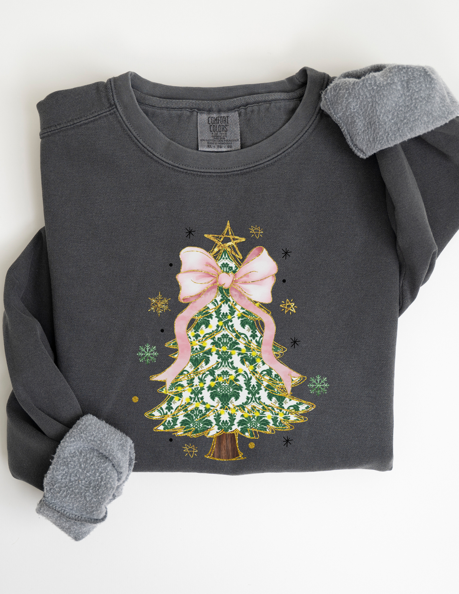 Coquette Bow Christmas Tree Sweatshirt