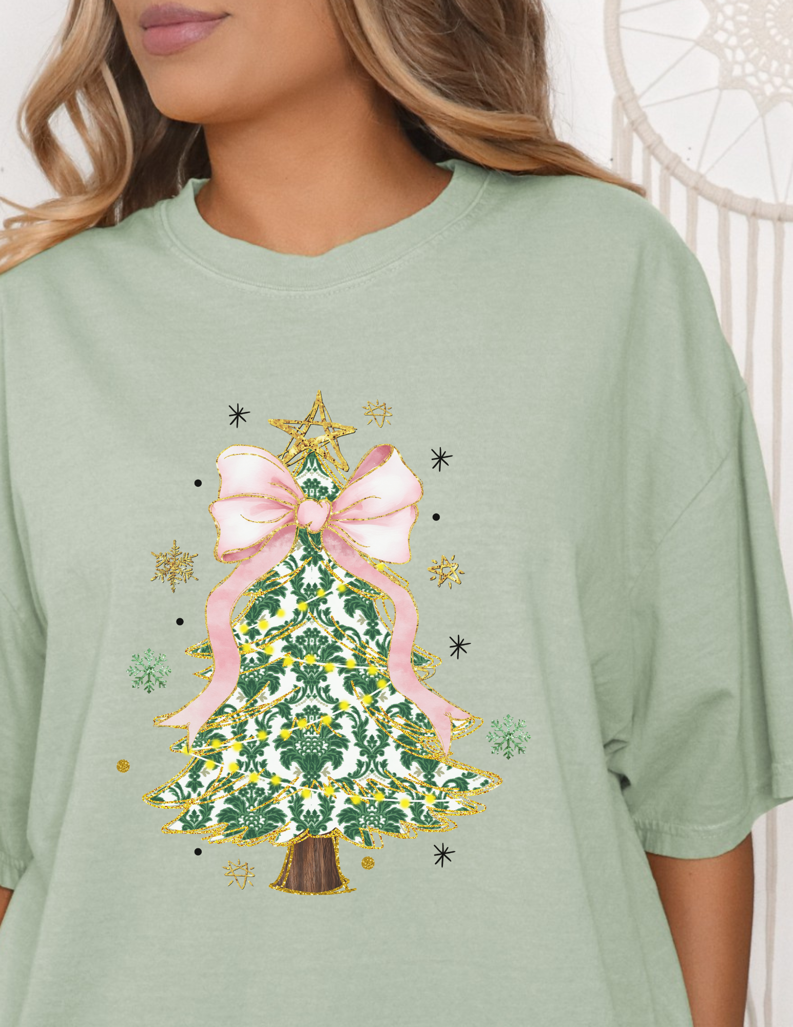 Coquette Bow Christmas Tree Sweatshirt