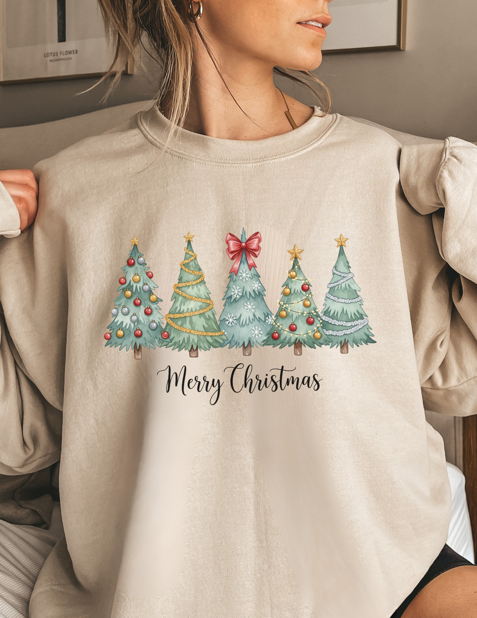 Coquette Christmas Tree Crewneck for Women