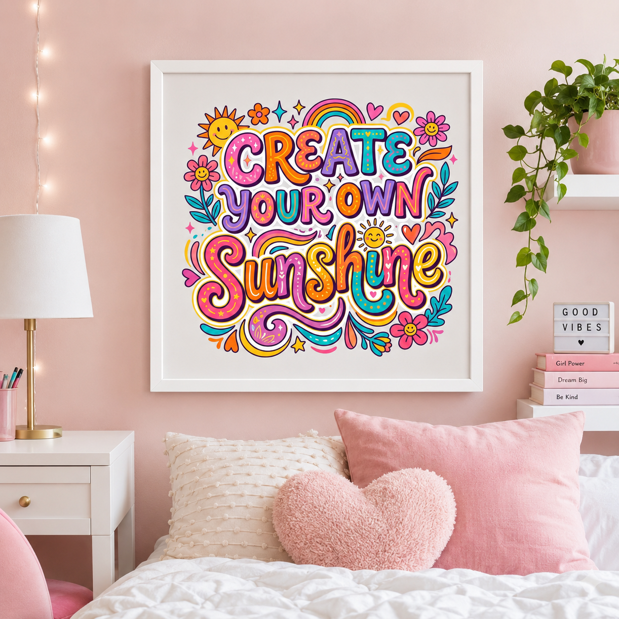Create Your Own Sunshine Poster | Matte Vertical Inspirational Wall Art