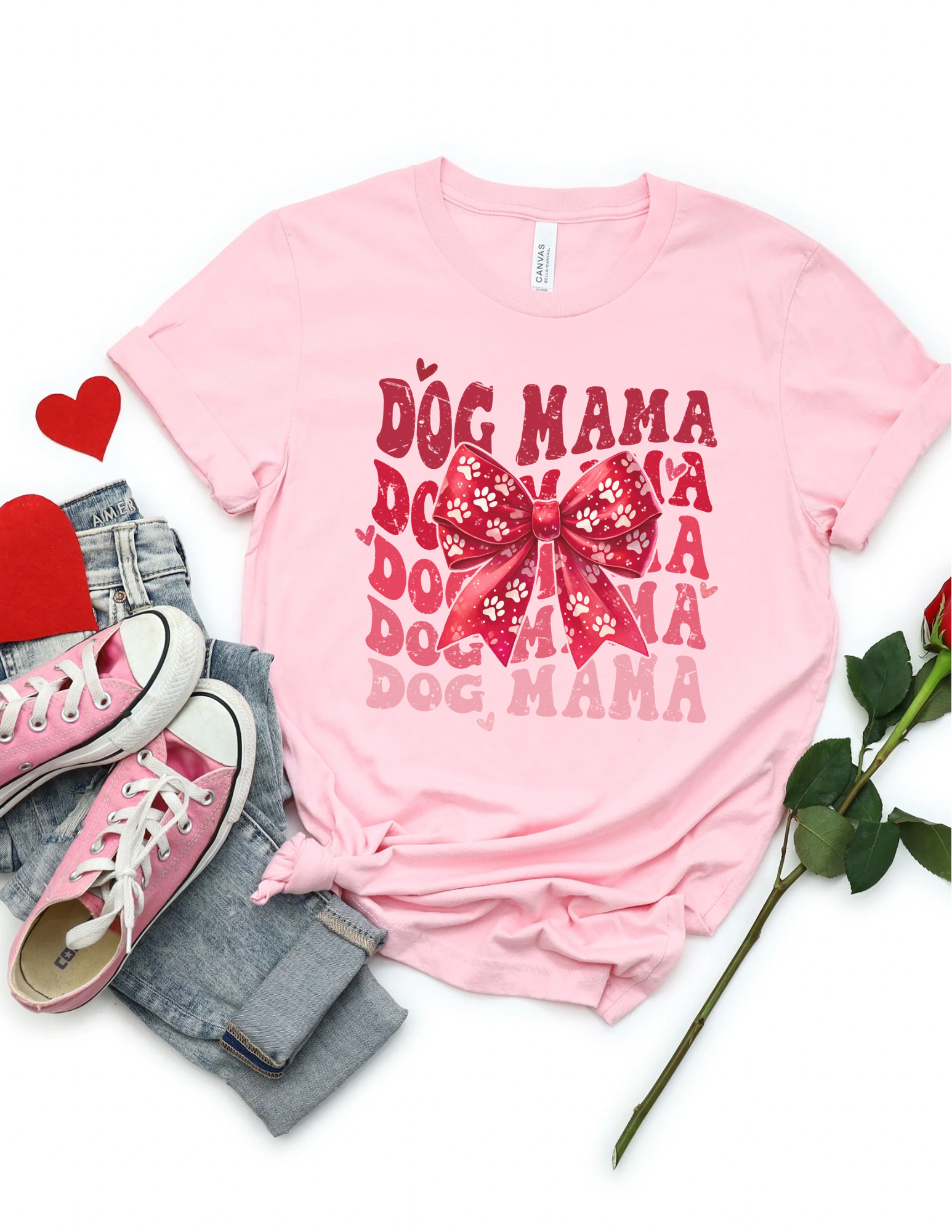 Coquette Dog Mama Valentine Shirt