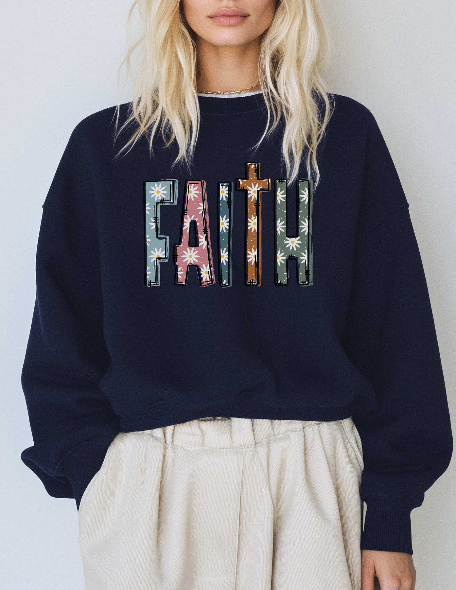 Daisy Wildflower Faith Crewneck
