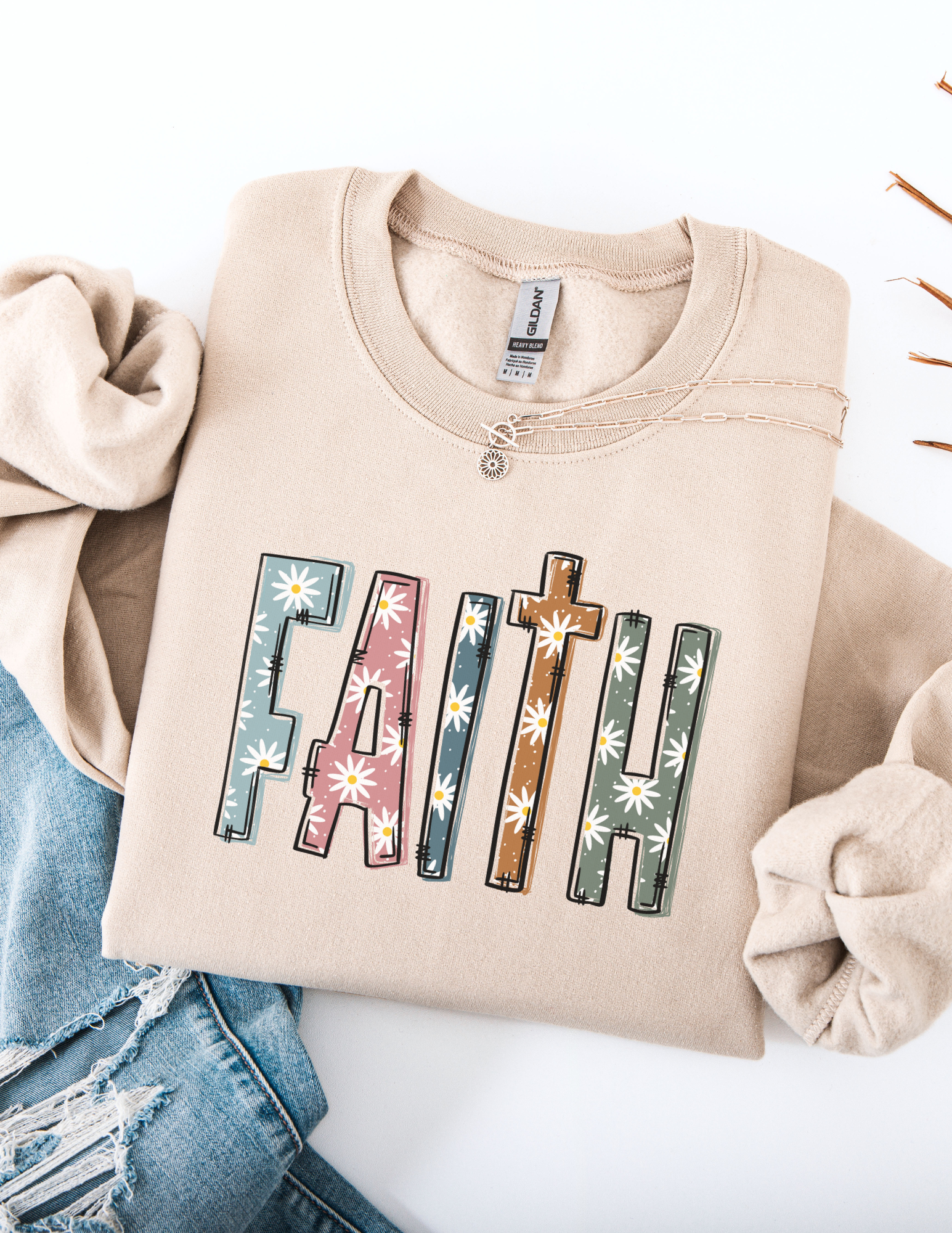 Daisy Wildflower Faith Crewneck