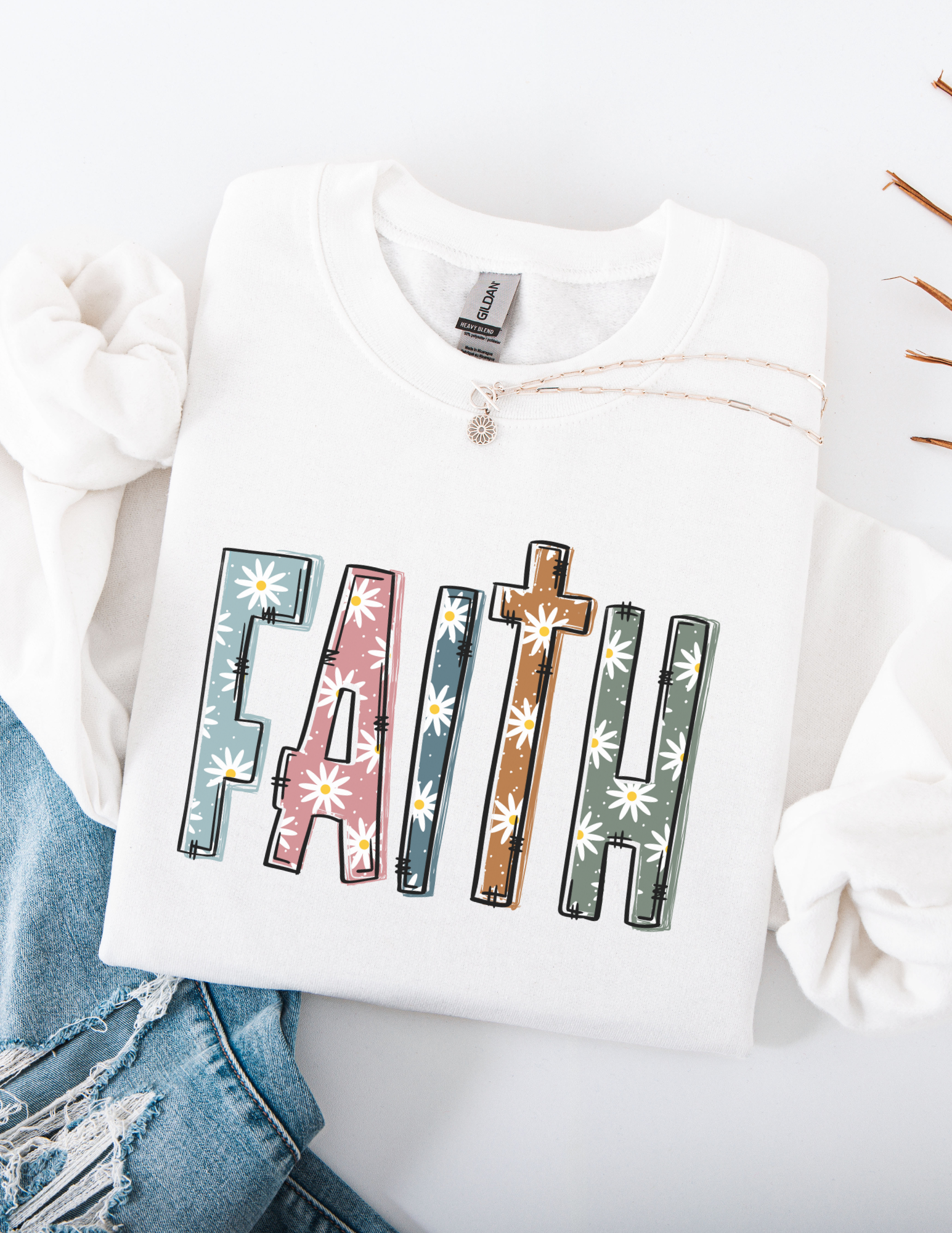 Daisy Wildflower Faith Crewneck