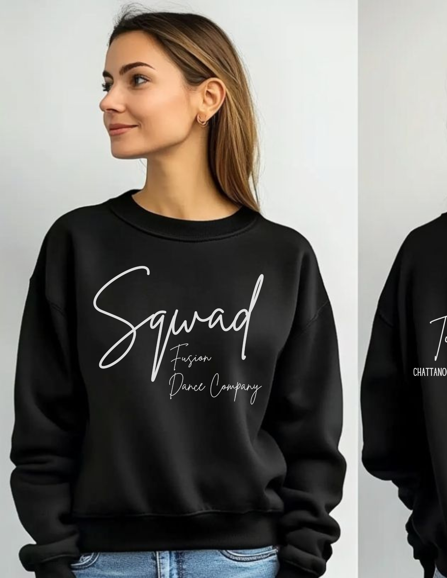 Fusion Sqwad Hip Hop Team White Puffy Print Crewneck