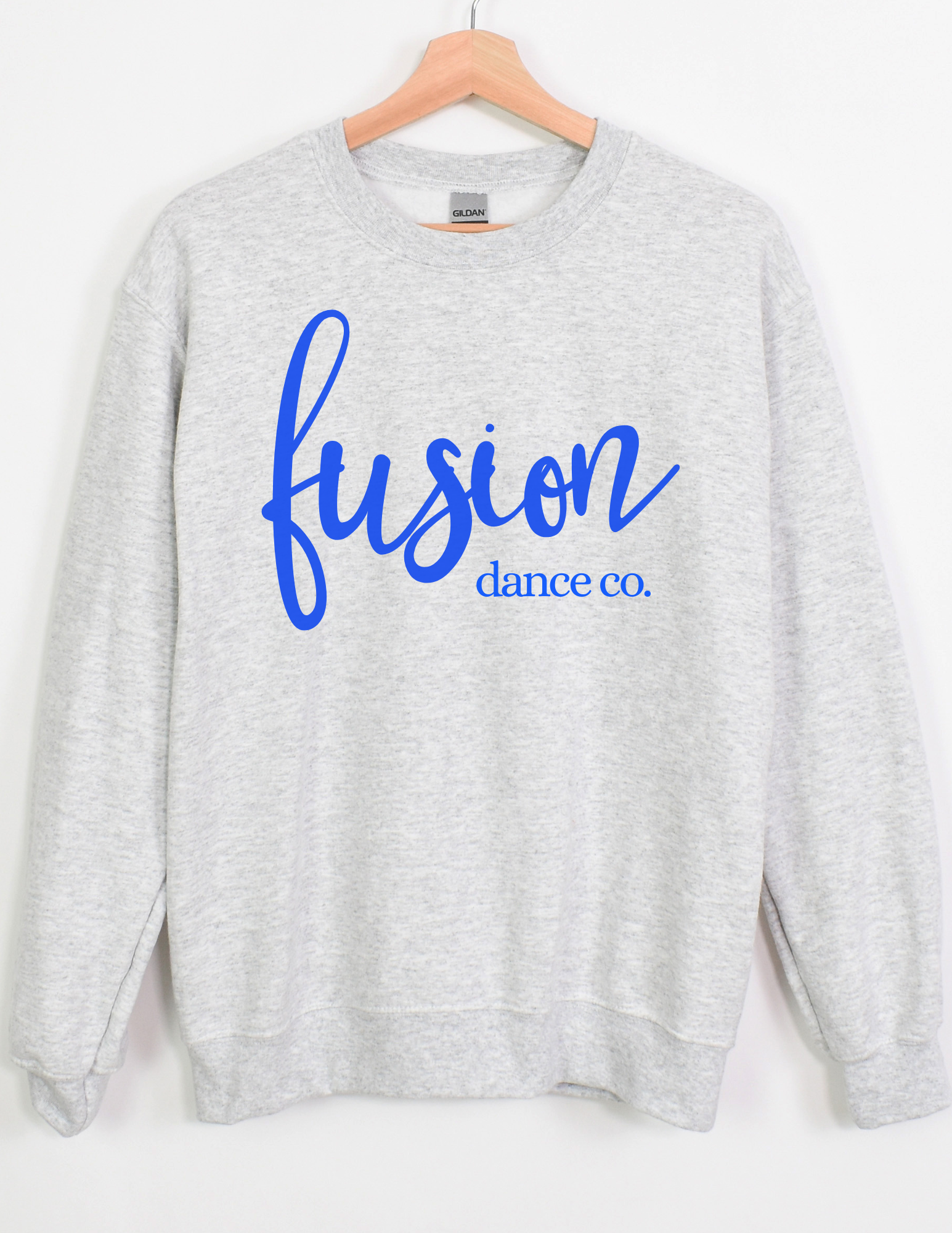 Custom Royal Blue Fusion Dance Co Crewneck