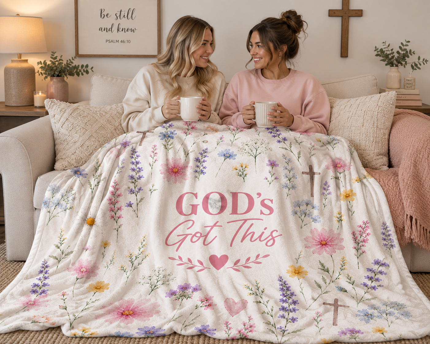 God's Got This Velveteen Plush Blanket For Female, Christian Wildflower Blanket For Women, Cozy Inspirational Faith Gift For Her, GOD Gift