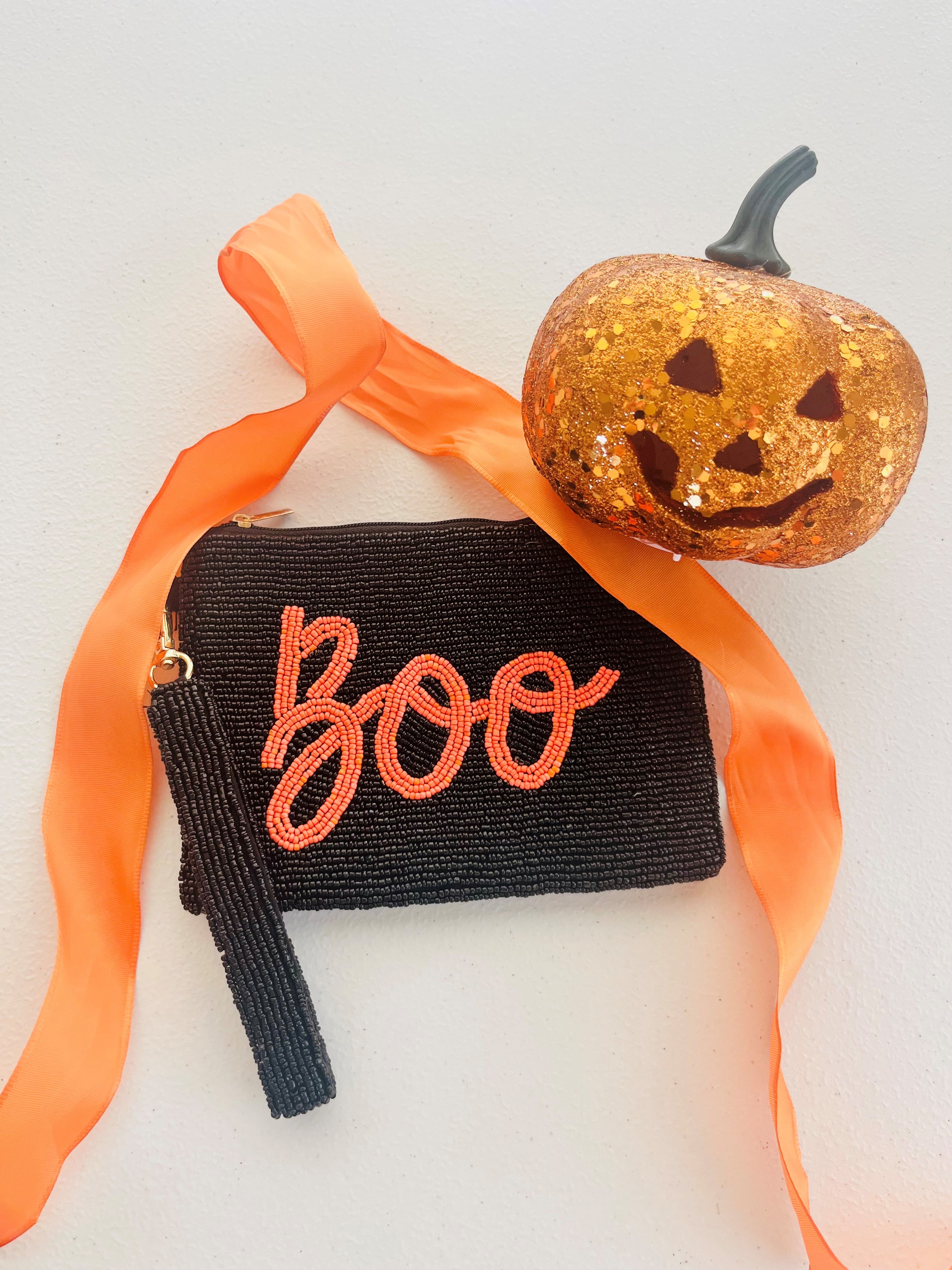 Boo Gift For Her, Halloween Beaded Wristlet